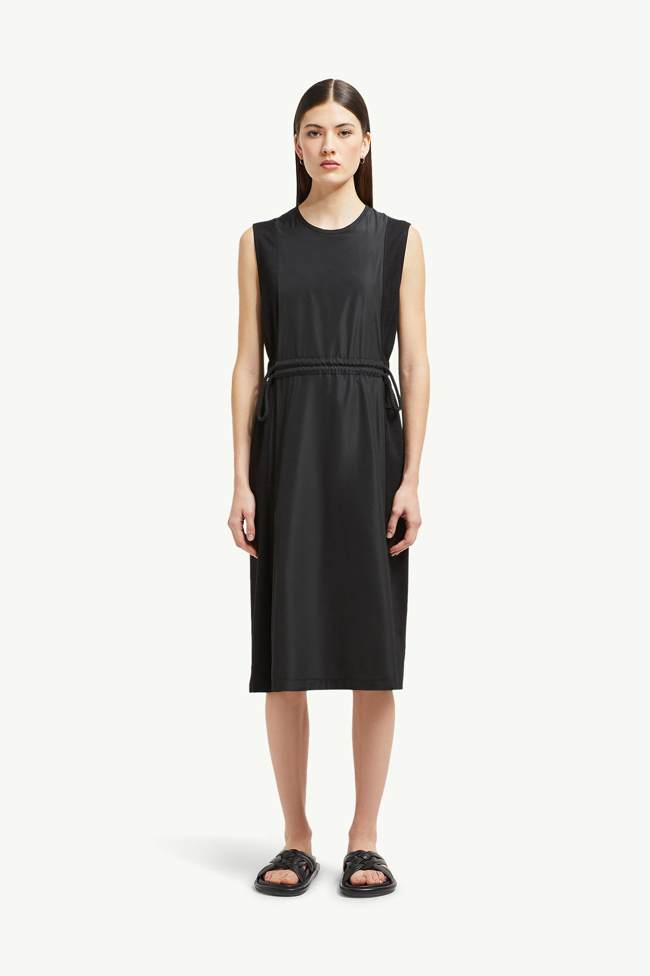 Knielanges Kleid aus Baumwolle Damen Schwarz Moncler 3