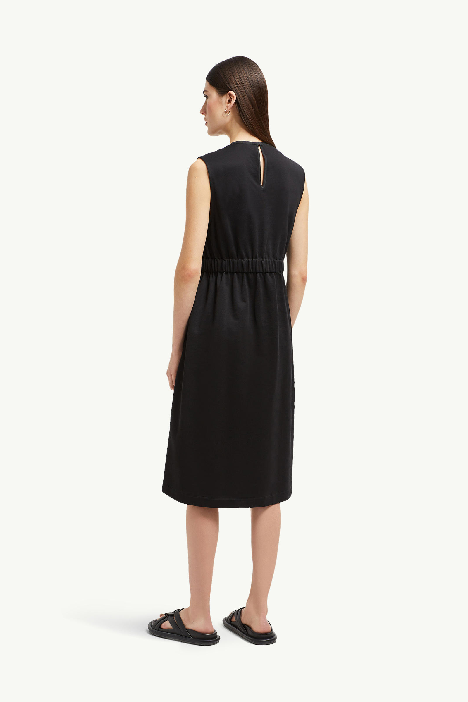 Cotton Knee-Length Dress Women Black Moncler 4