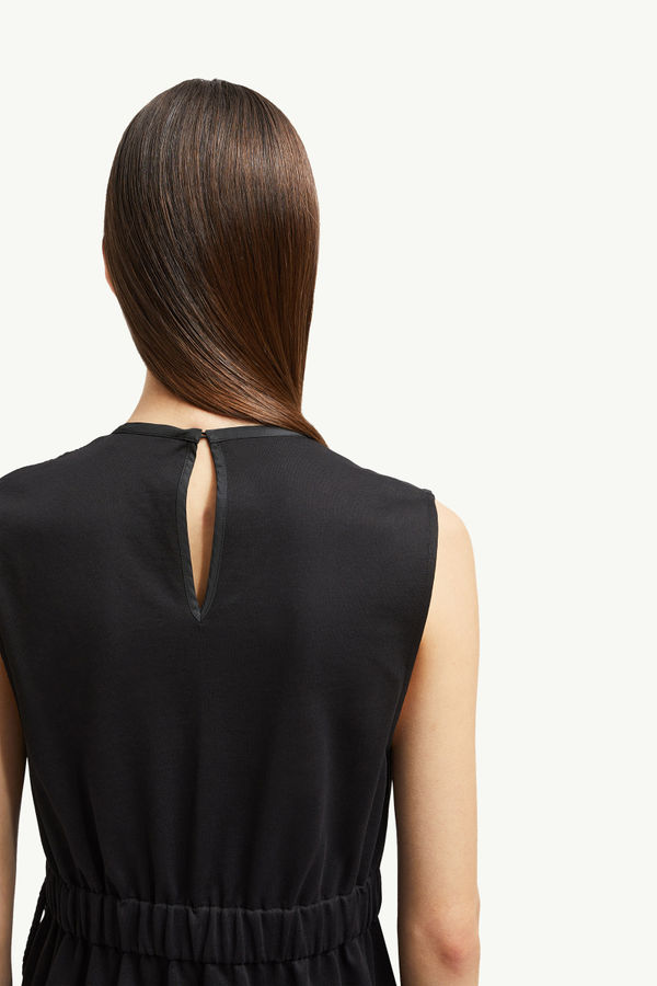 Knielanges Kleid aus Baumwolle Damen Schwarz Moncler 6