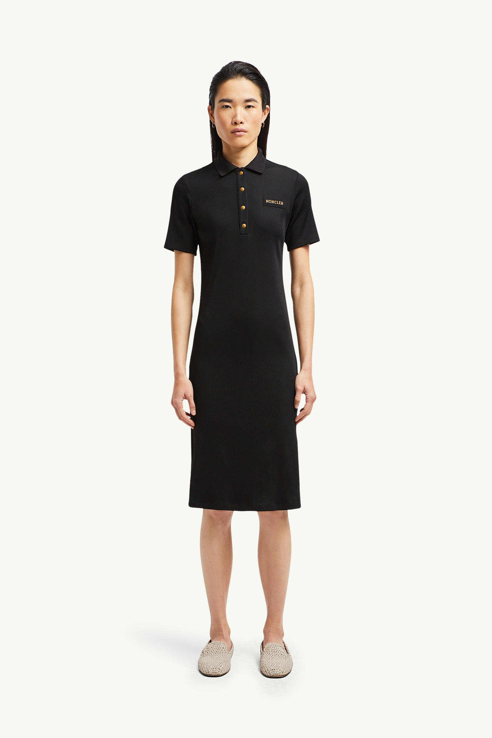 Polo Midi Dress Women Black Moncler 3