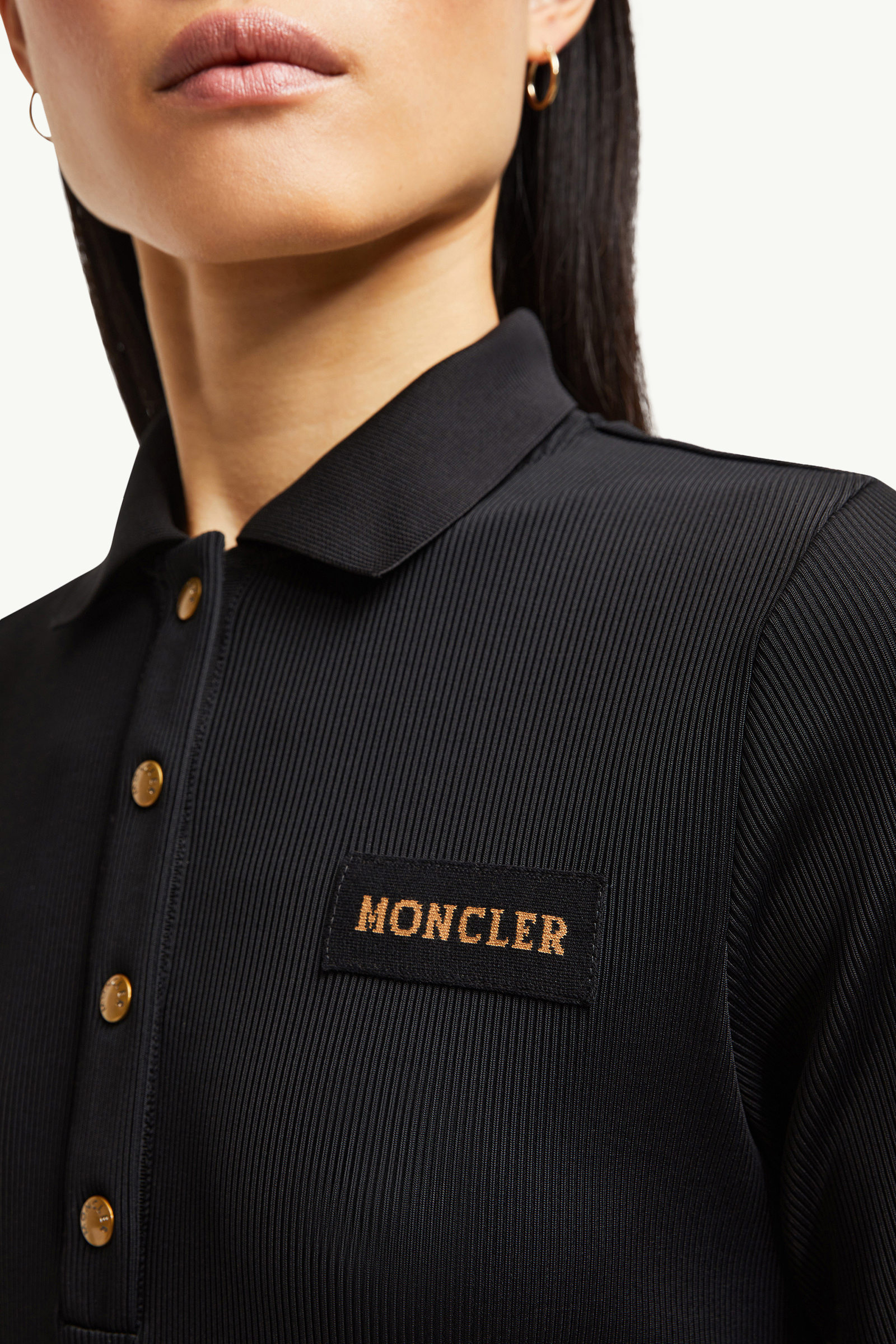 Polo Midi Dress Women Black Moncler 5