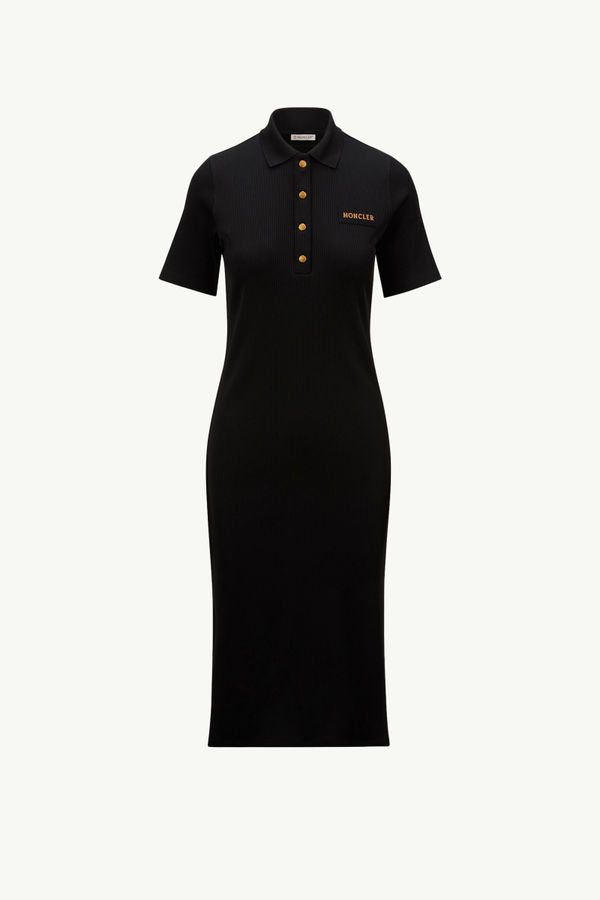 Polo Midi Dress Women Black Moncler 2