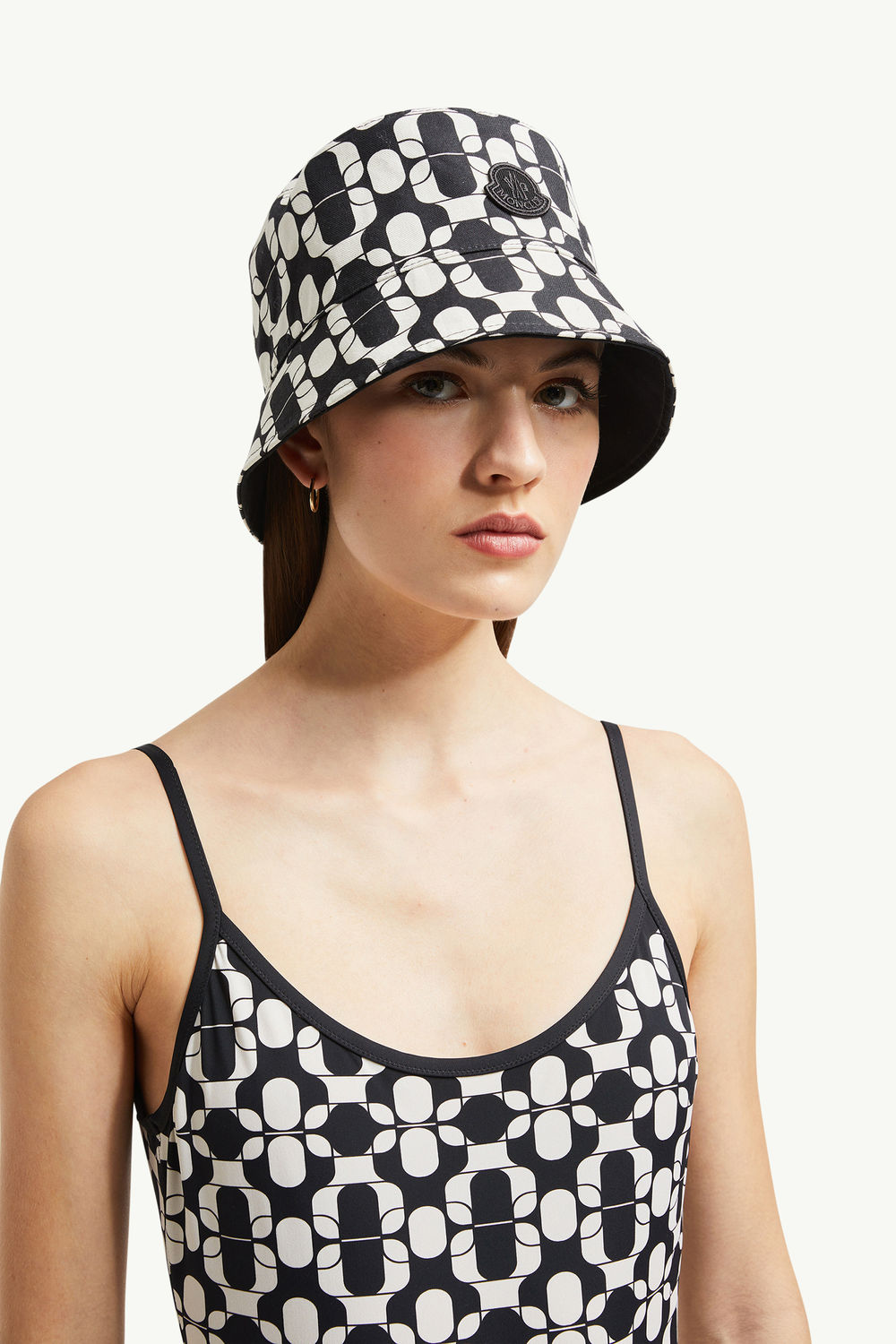 Geometric Print Swimsuit Women Blue & White Moncler 1
