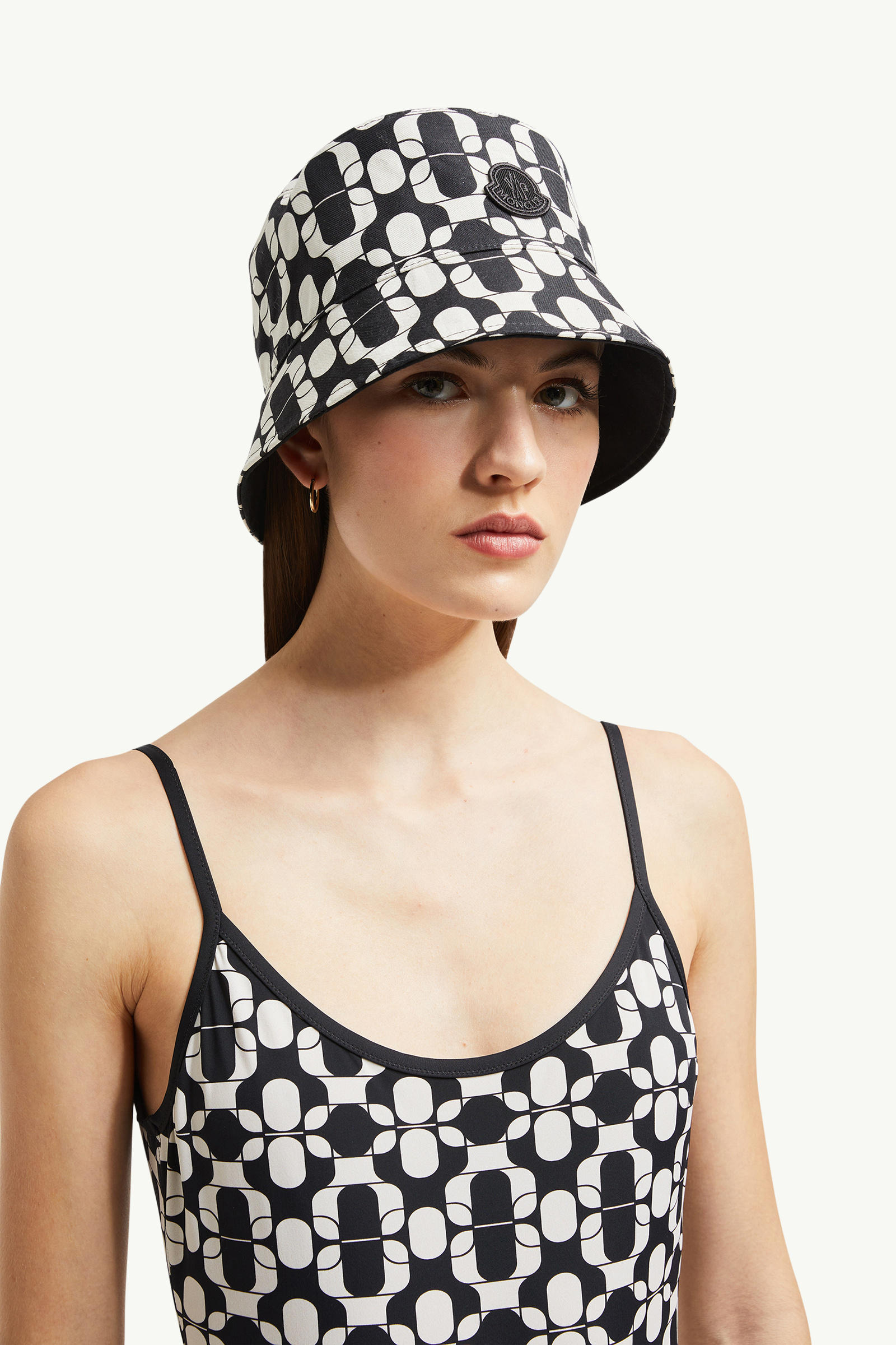 Geometric Print Swimsuit Women Blue & White Moncler 1