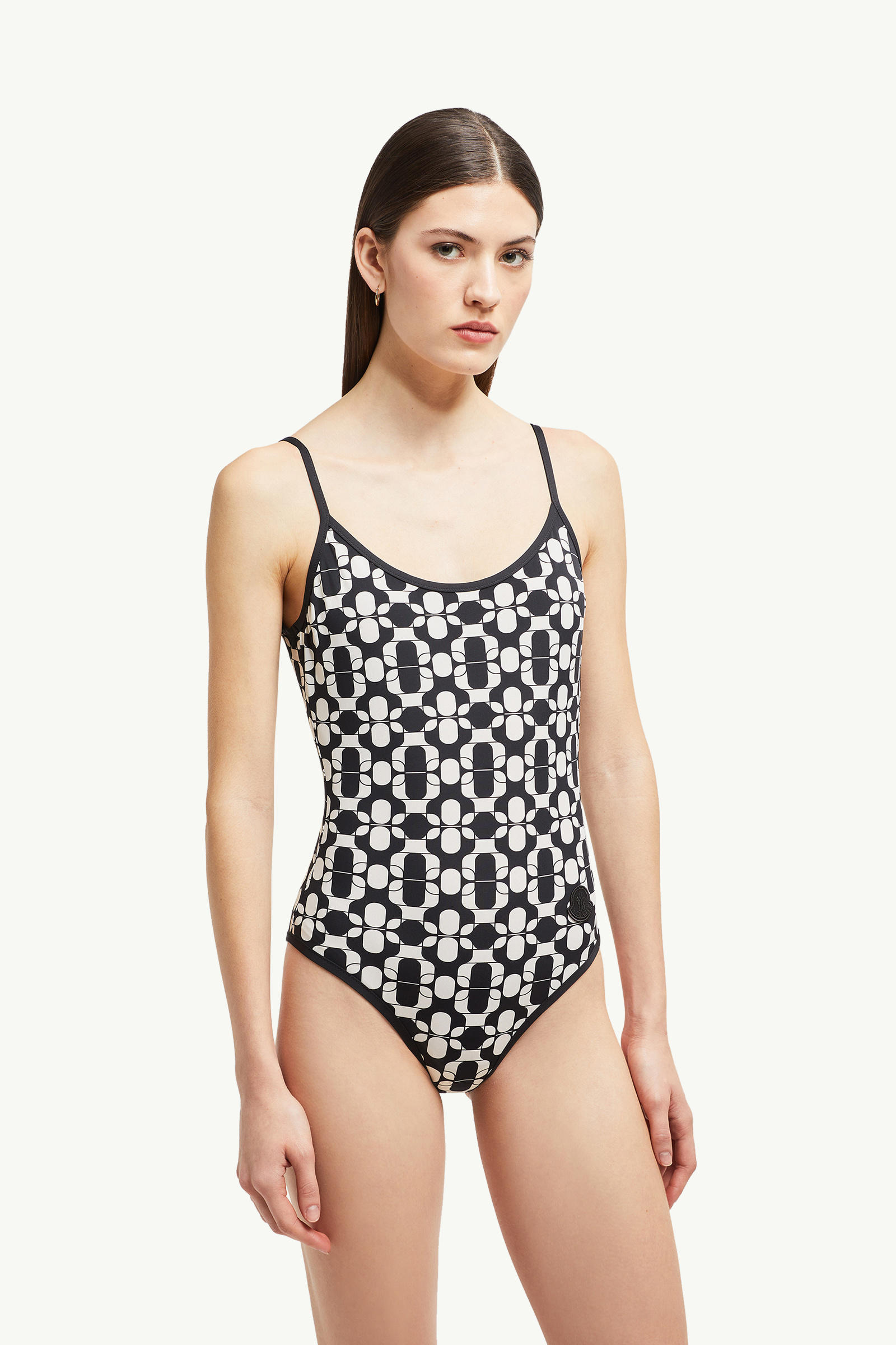 Geometric Print Swimsuit Women Blue & White Moncler 3