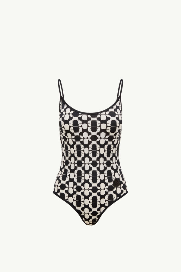Geometric Print Swimsuit Women Blue & White Moncler 2