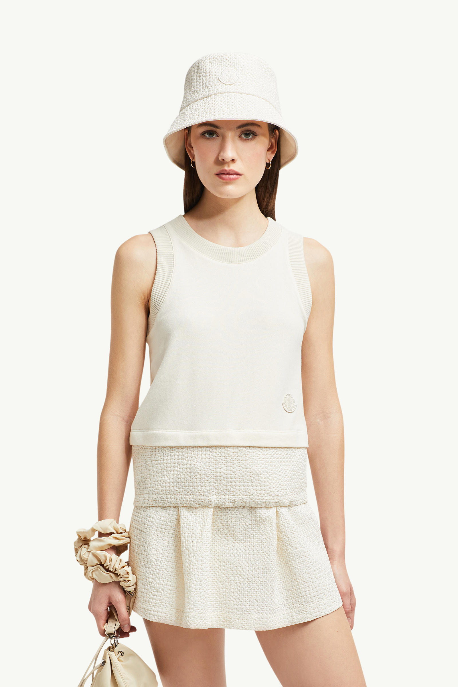 Besticktes Tanktop Damen Weiß Moncler 0
