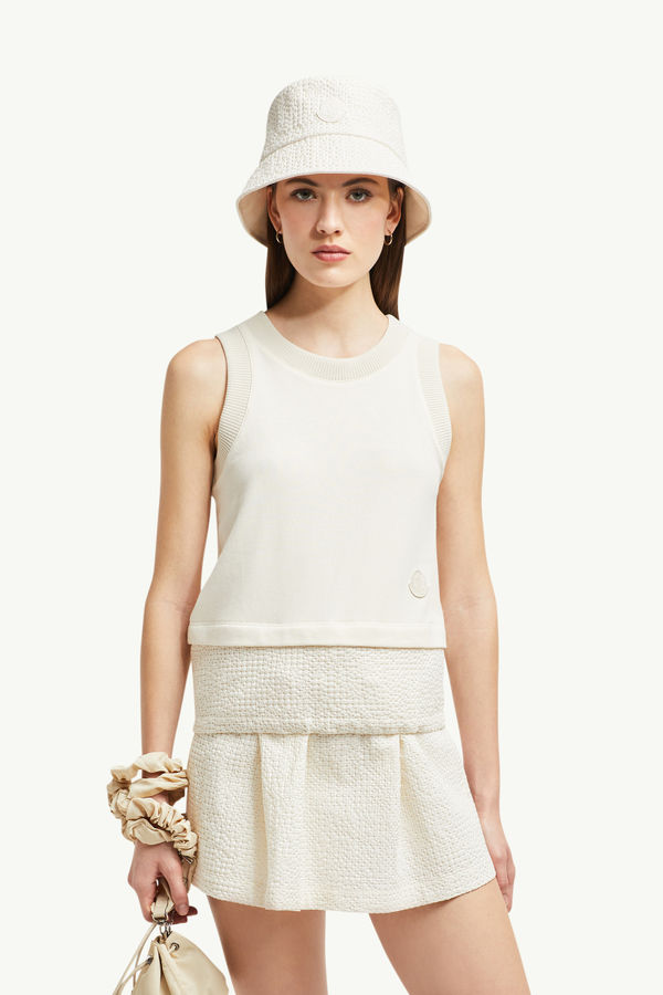 Embroidered Tank Top Women White Moncler 0