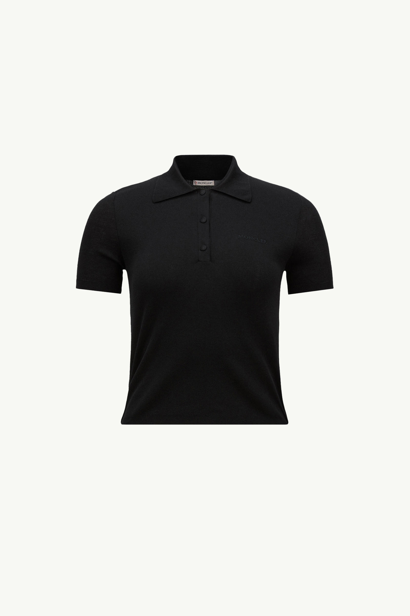 Polo en coton à logo brodé Femmes Noir Moncler 2