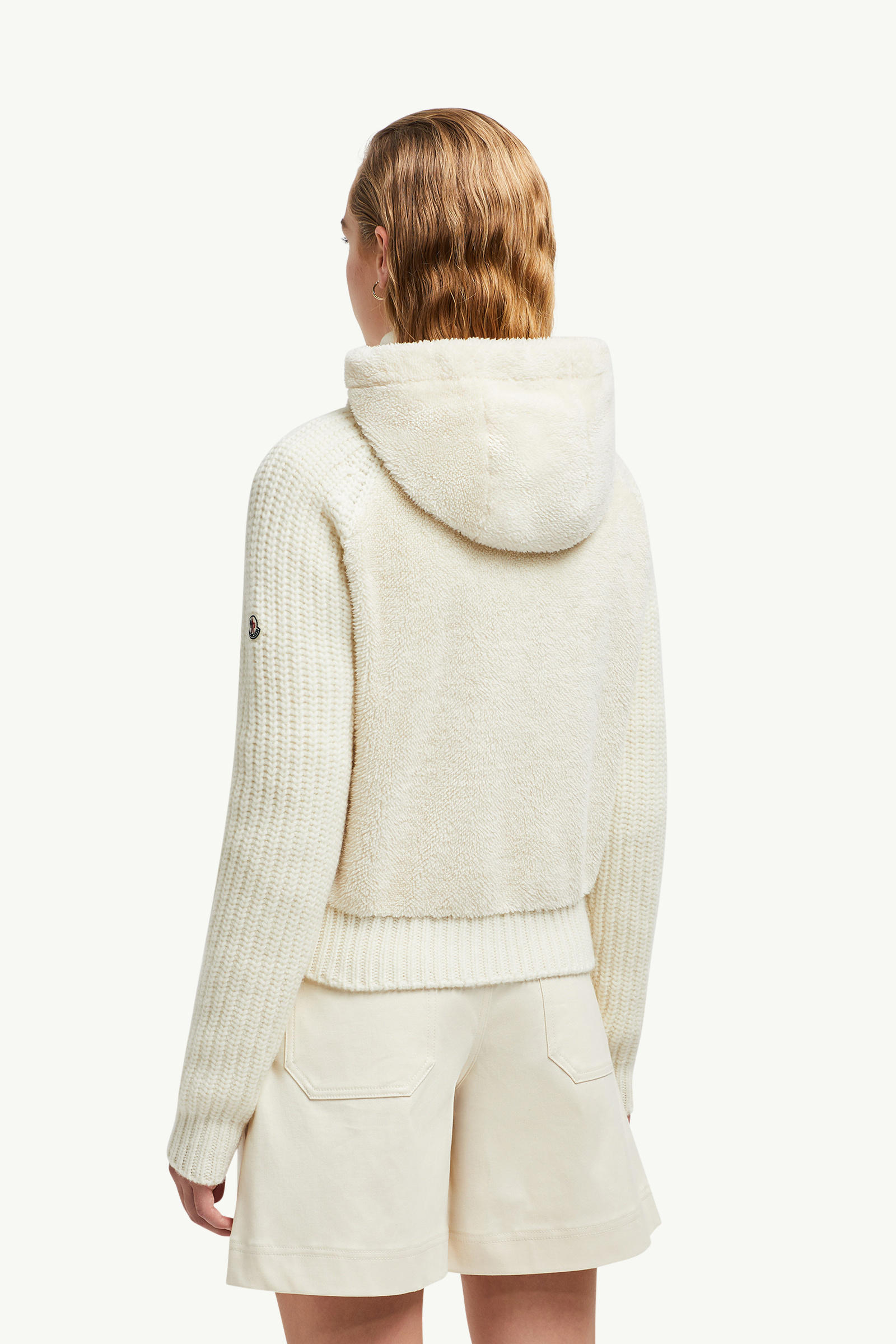 Padded Wool & Teddy Zip-up Hoodie Women White Moncler 4