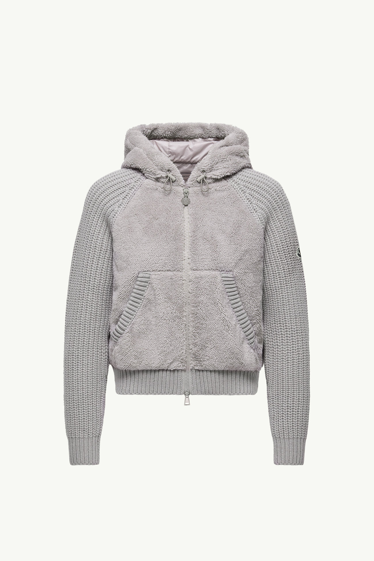 女士加衬羊毛和泰迪绒拉链连帽卫衣 女士 灰色 Moncler 2