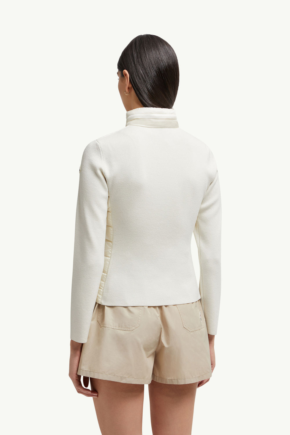Padded Wool Zip-Up Cardigan Women White Moncler 4