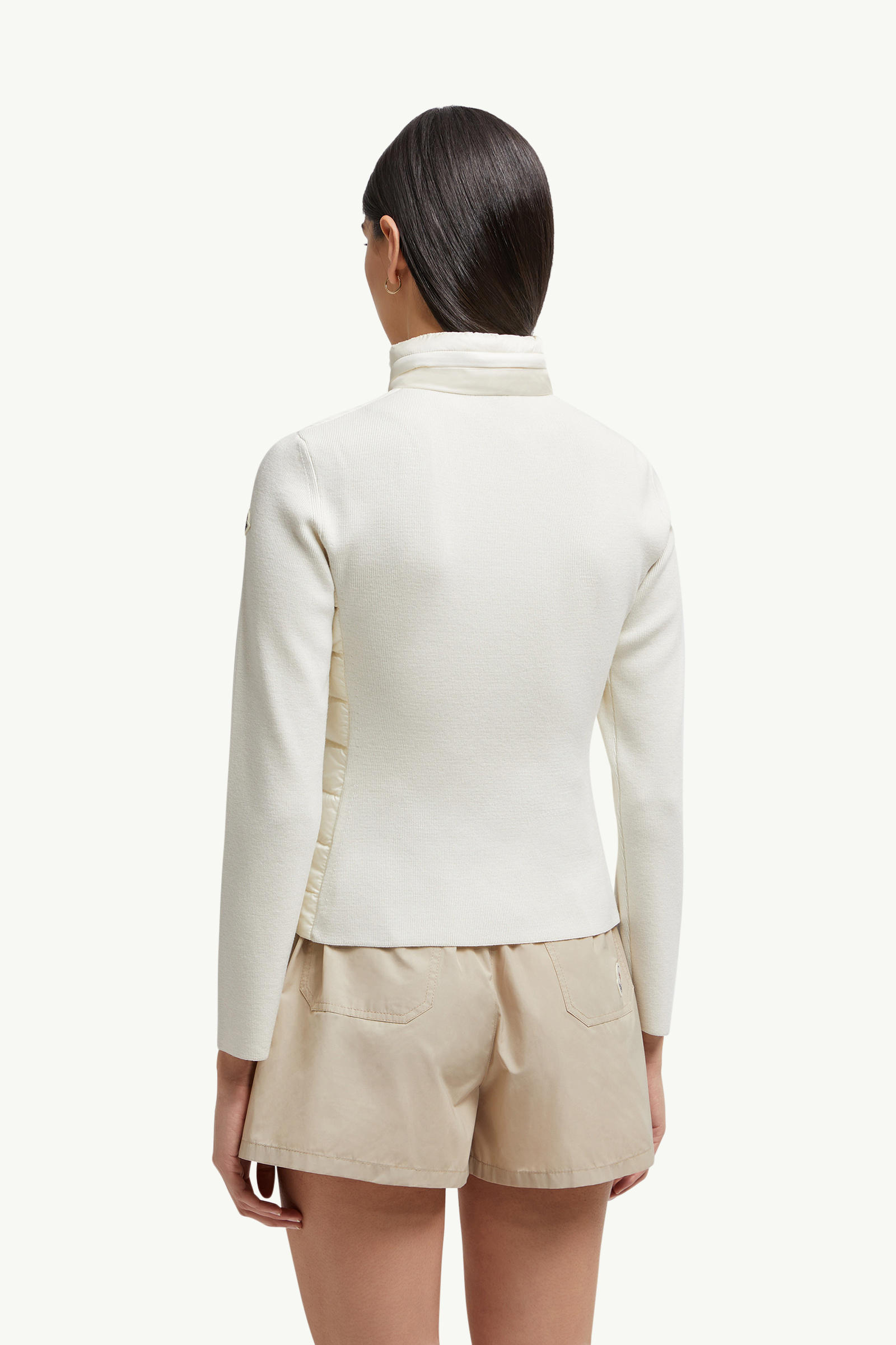 Padded Wool Zip-Up Cardigan Women White Moncler 4