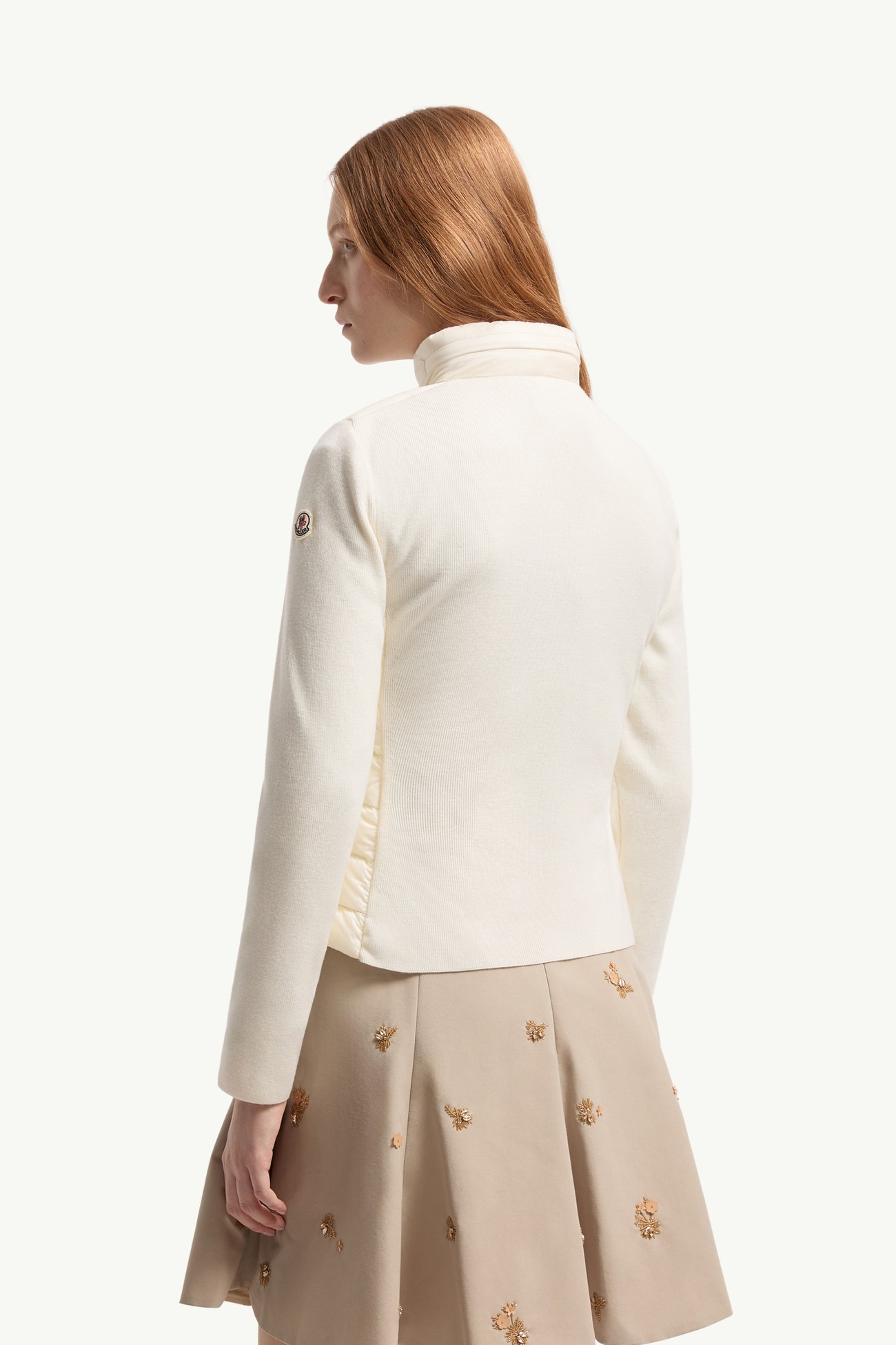 Padded Wool Zip-Up Cardigan Women White Moncler 4