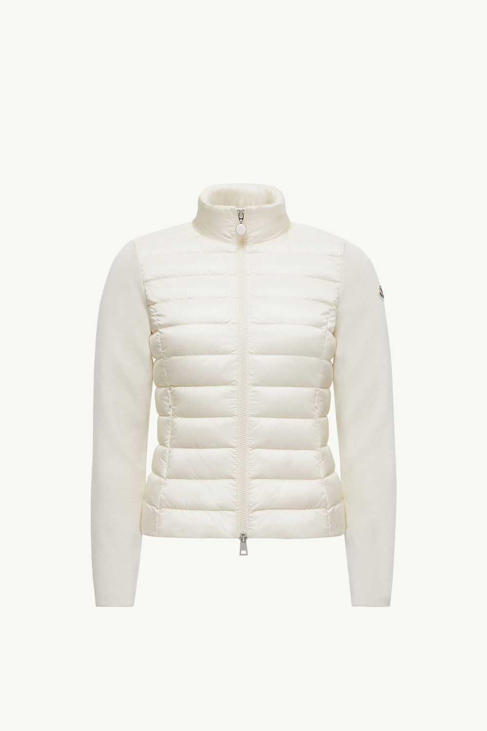 Padded Wool Zip-Up Cardigan Women White Moncler 2