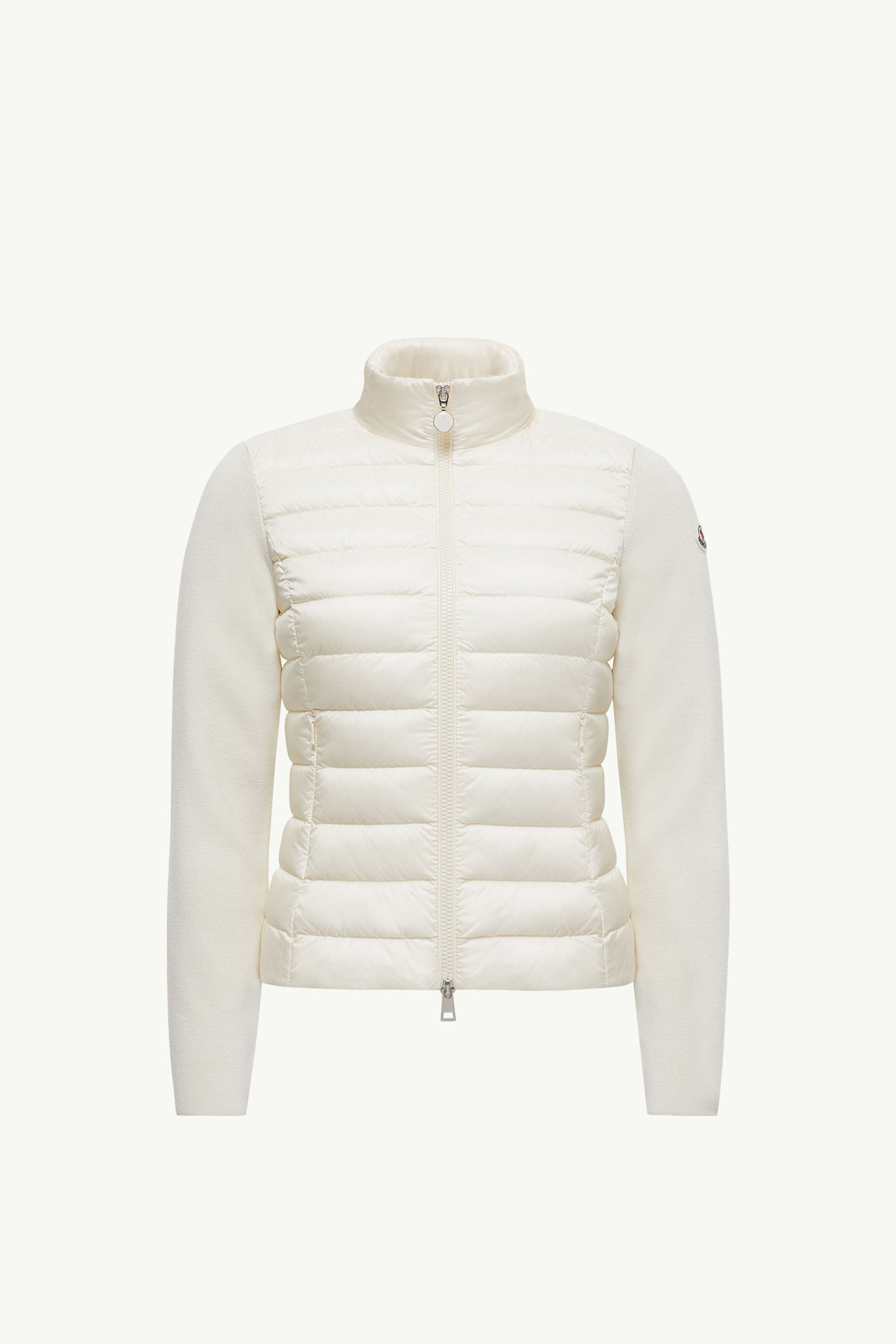 Padded Wool Zip-Up Cardigan Women White Moncler 2