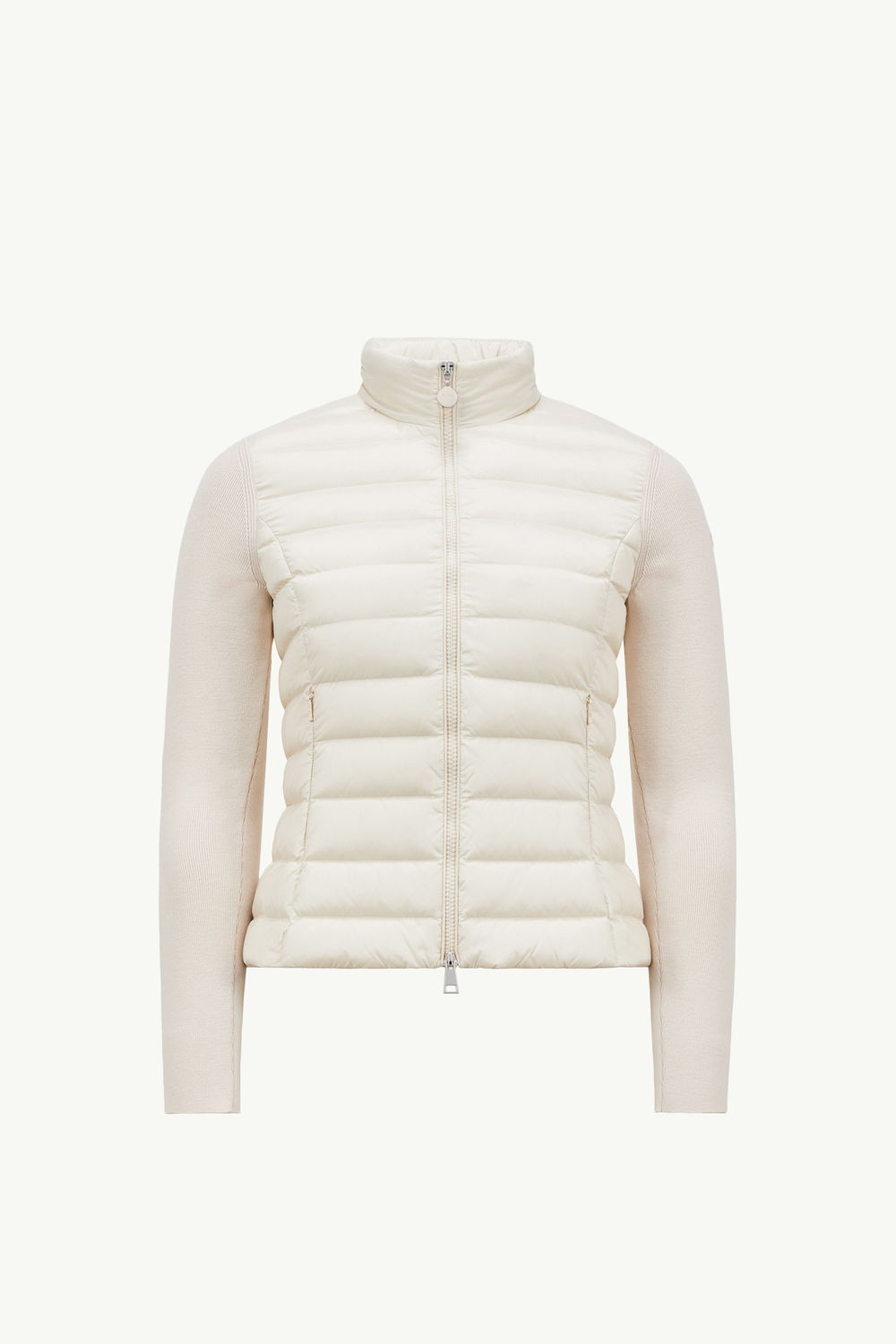 Padded Wool Zip-Up Cardigan Women White Ivory Moncler 2