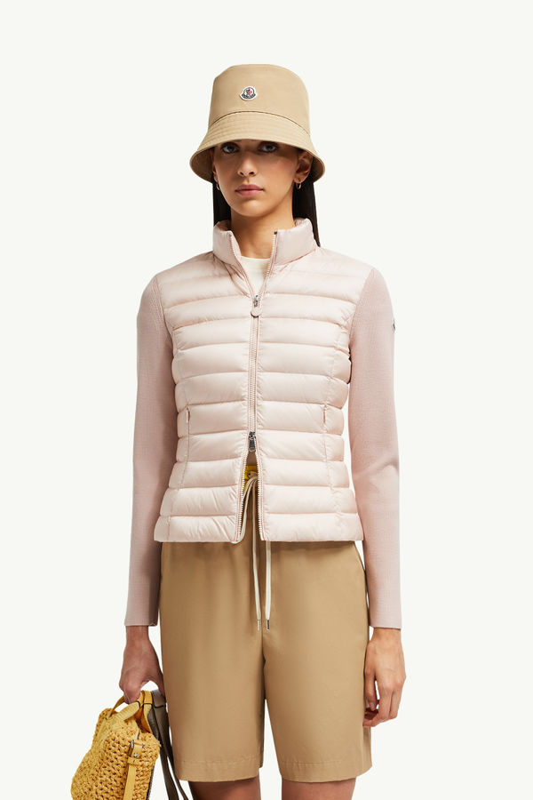 女士加衬羊毛拉链开衫 女士 粉红色 Moncler 0