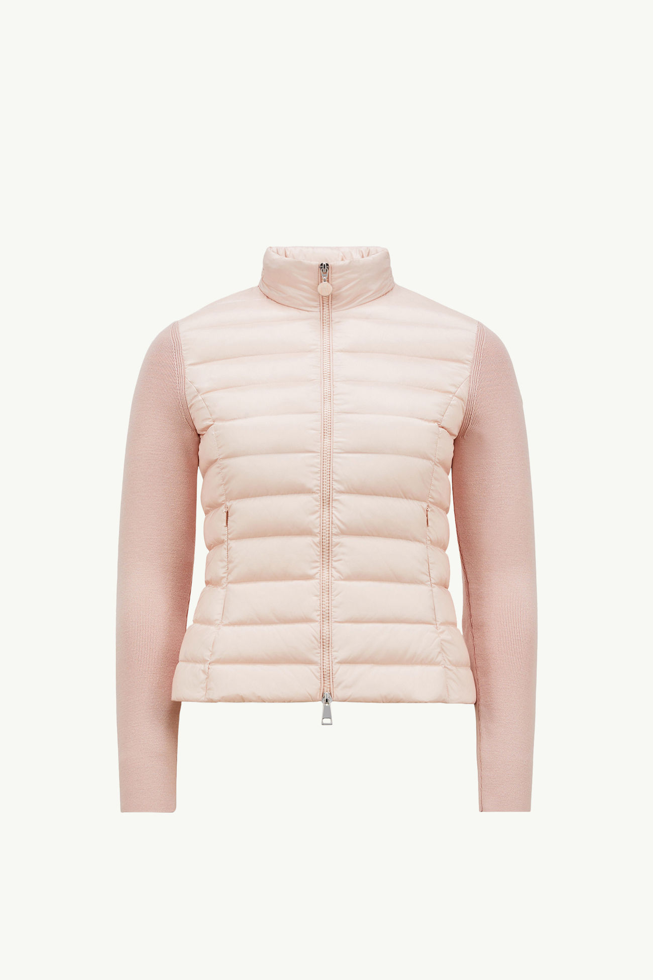 Cardigan zippé matelassé en laine Femmes Rose Moncler 2