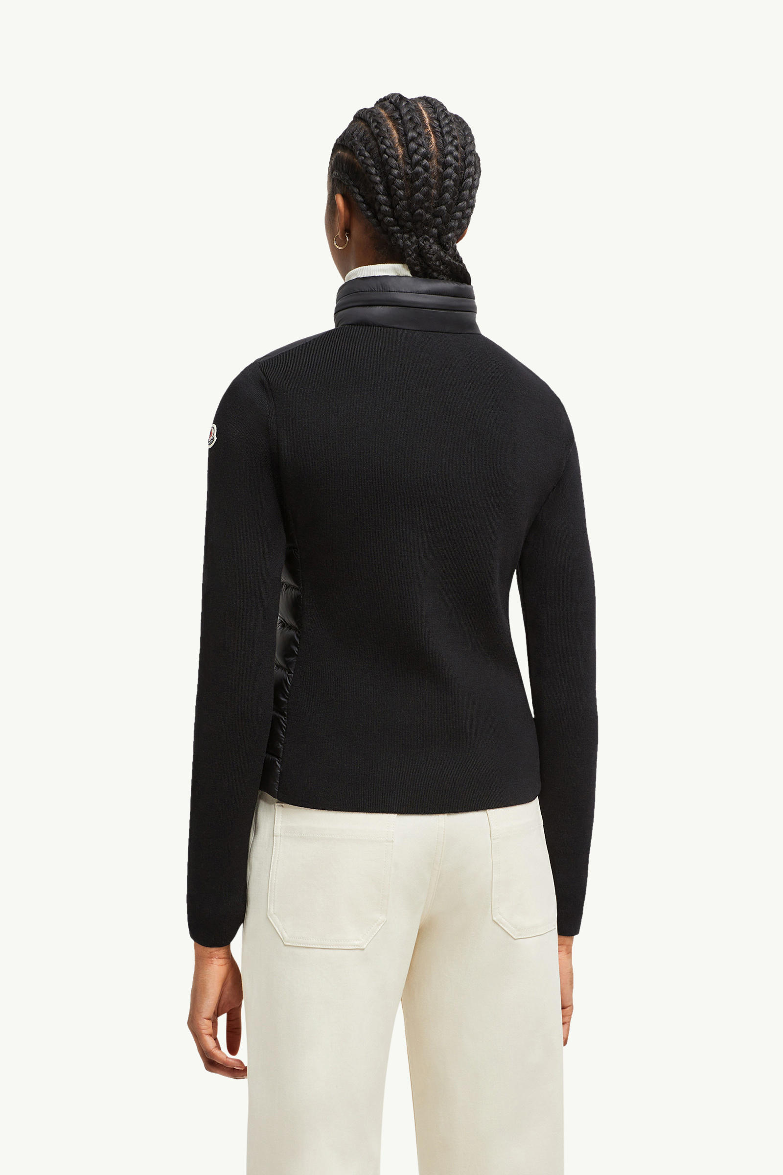 Cardigan imbottito in lana con zip Donna Nero Moncler 4