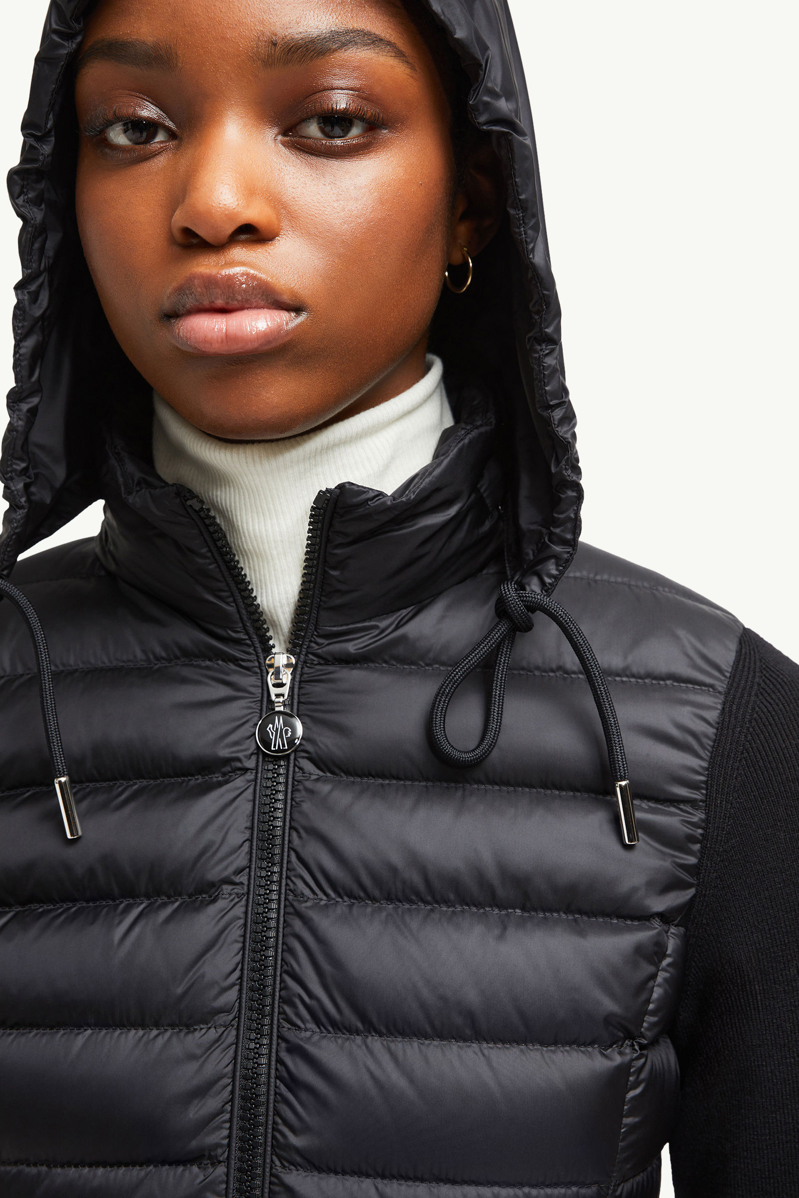 Cardigan imbottito in lana con zip Donna Nero Moncler 6
