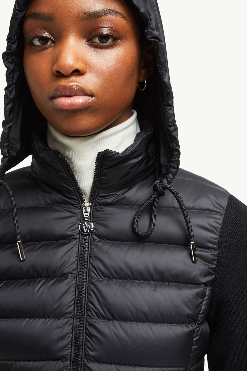 Padded Wool Zip-Up Cardigan Women Black Moncler 6