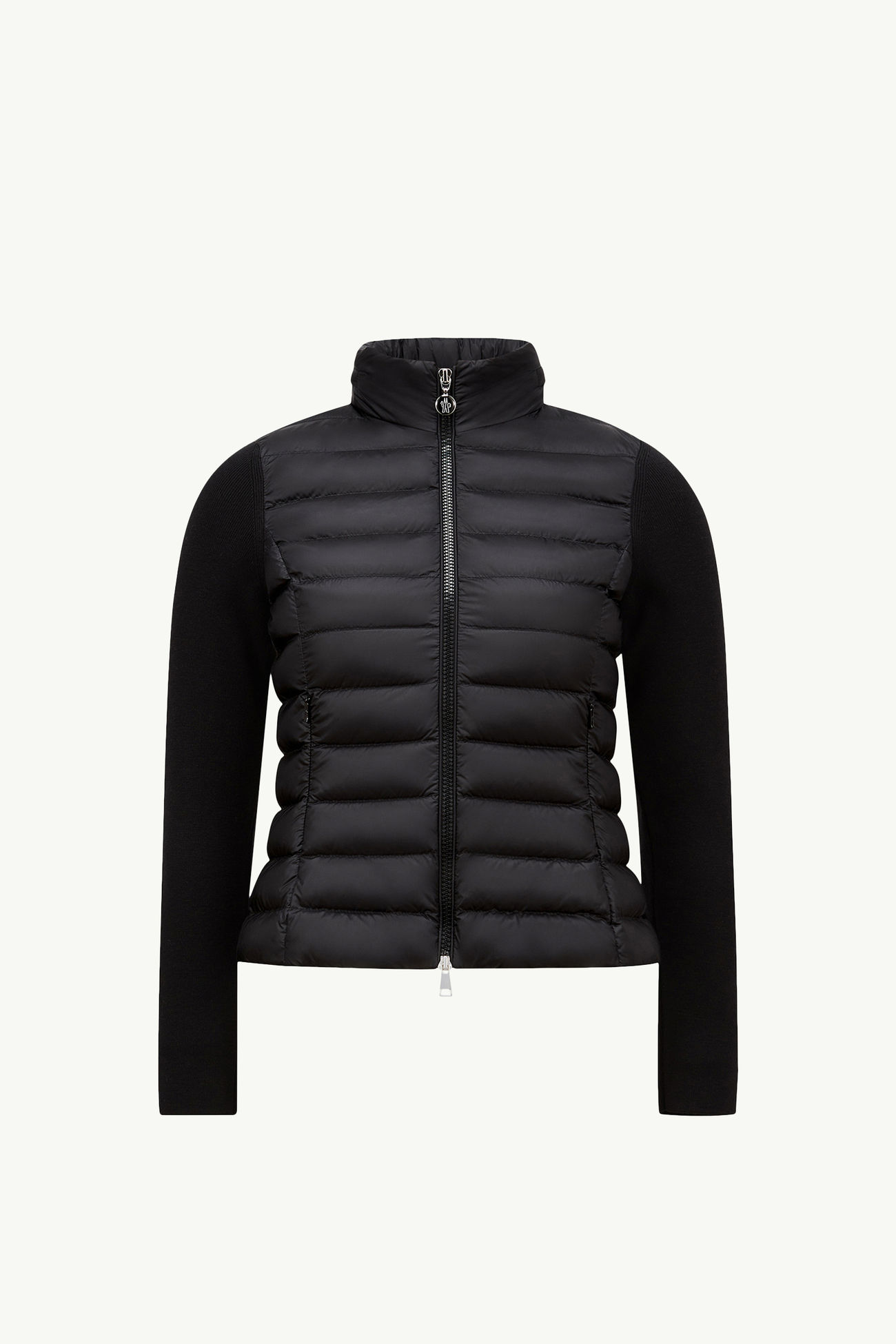 Padded Wool Zip-Up Cardigan Women Black Moncler 2