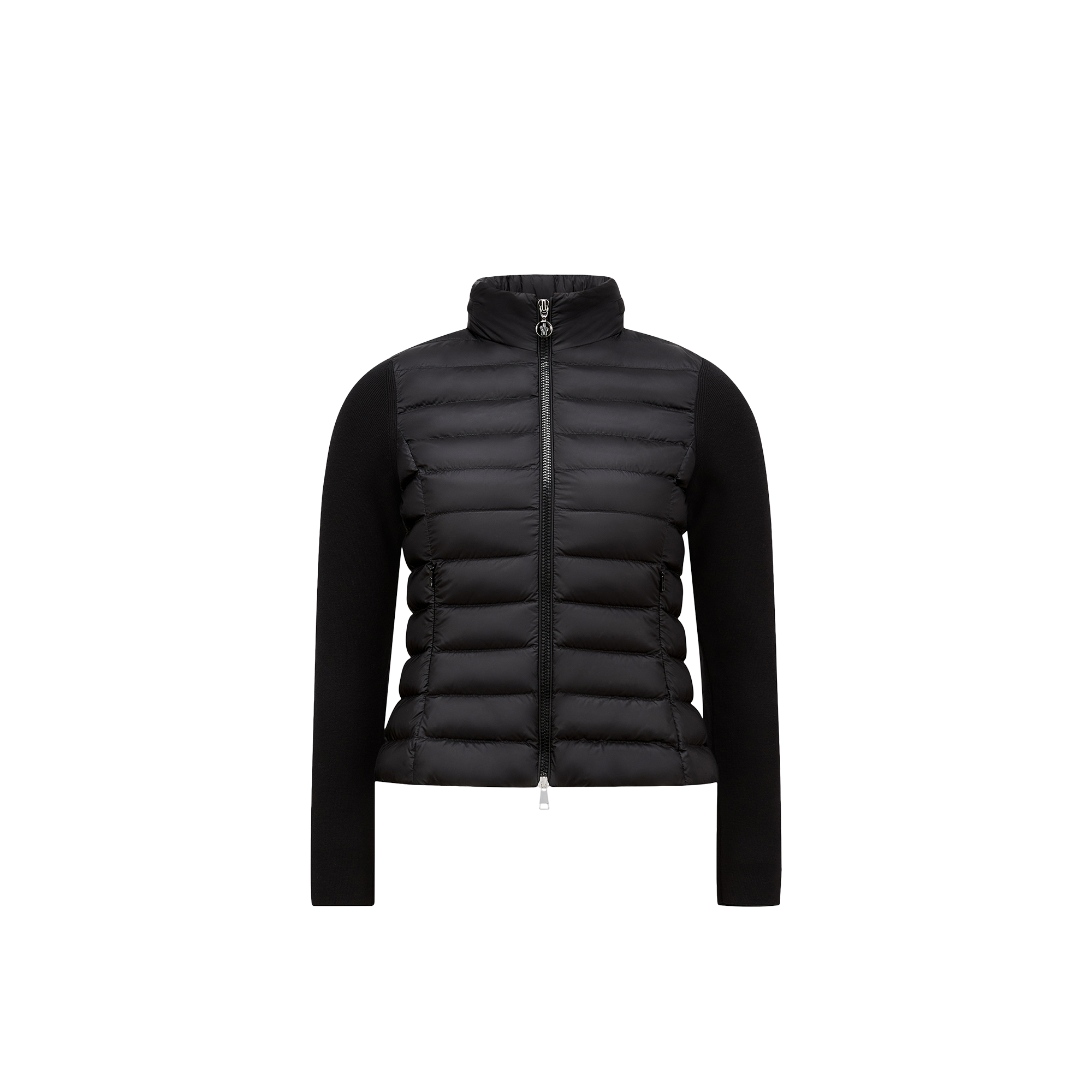 Moncler   Padded Wool Zip-Up Cardigan for Women in Black, Size: Xs