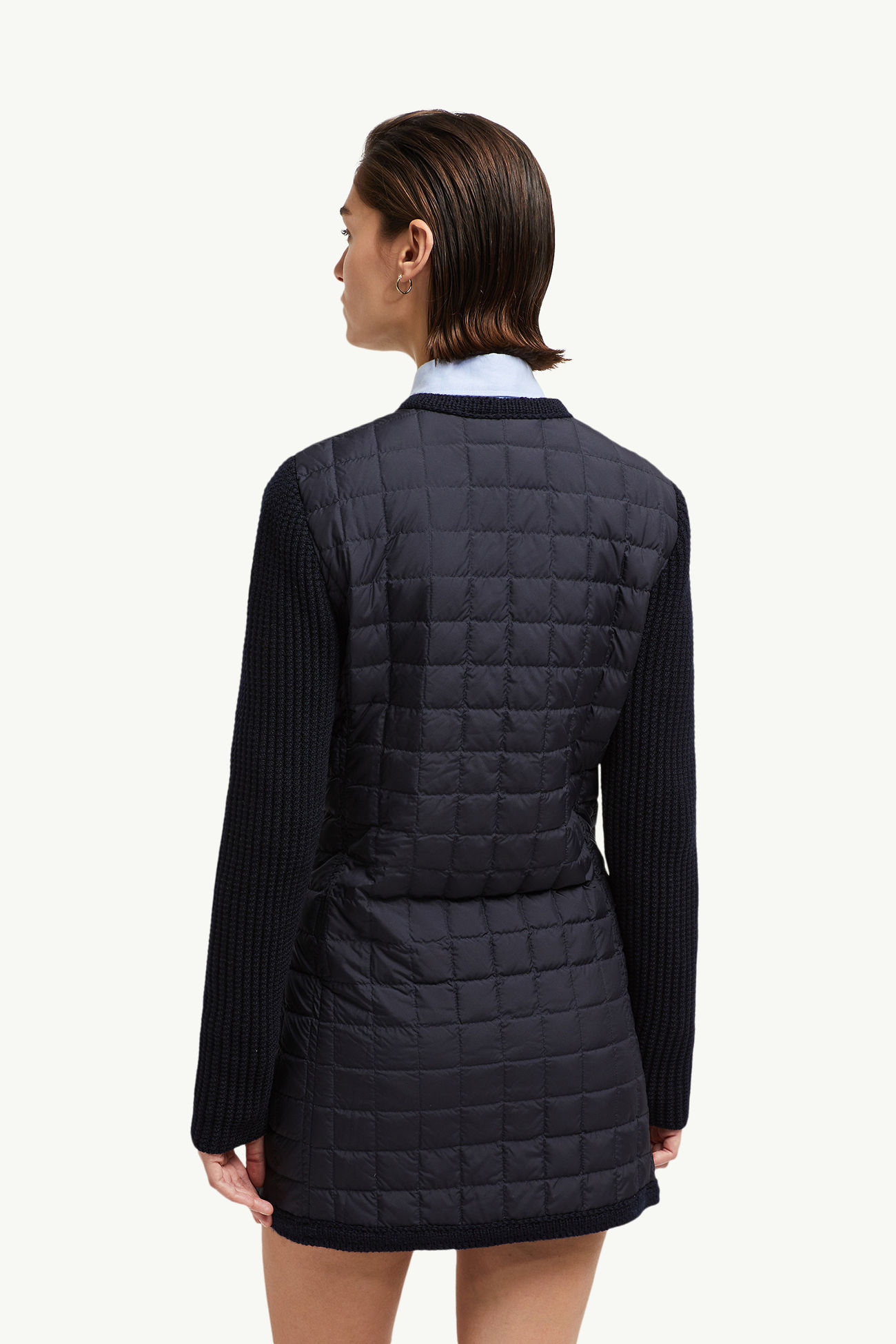 Cardigan lungo in lana Donna Blu Navy Moncler 4