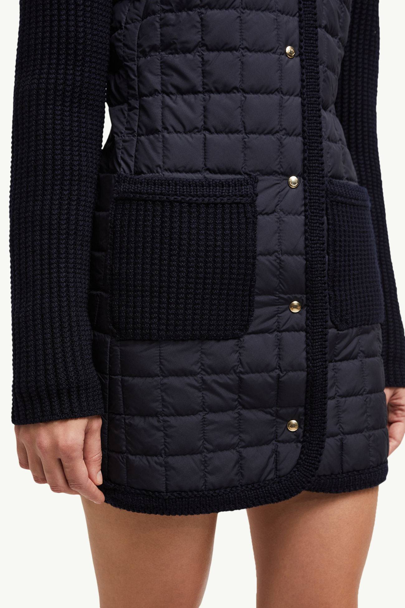 Lange Strickjacke aus Wolle Damen Navyblau Moncler 5