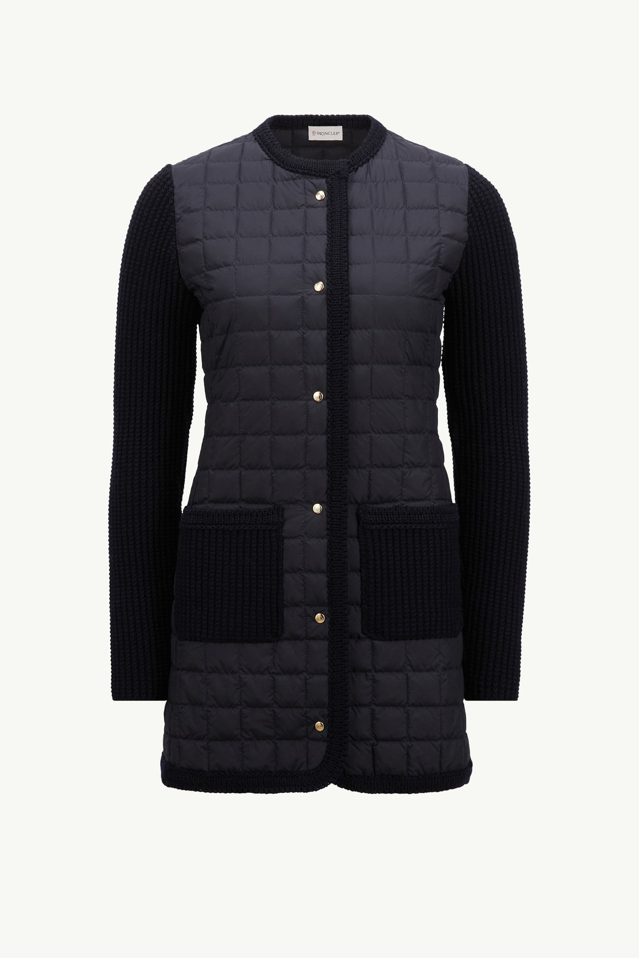 Lange Strickjacke aus Wolle Damen Navyblau Moncler 2
