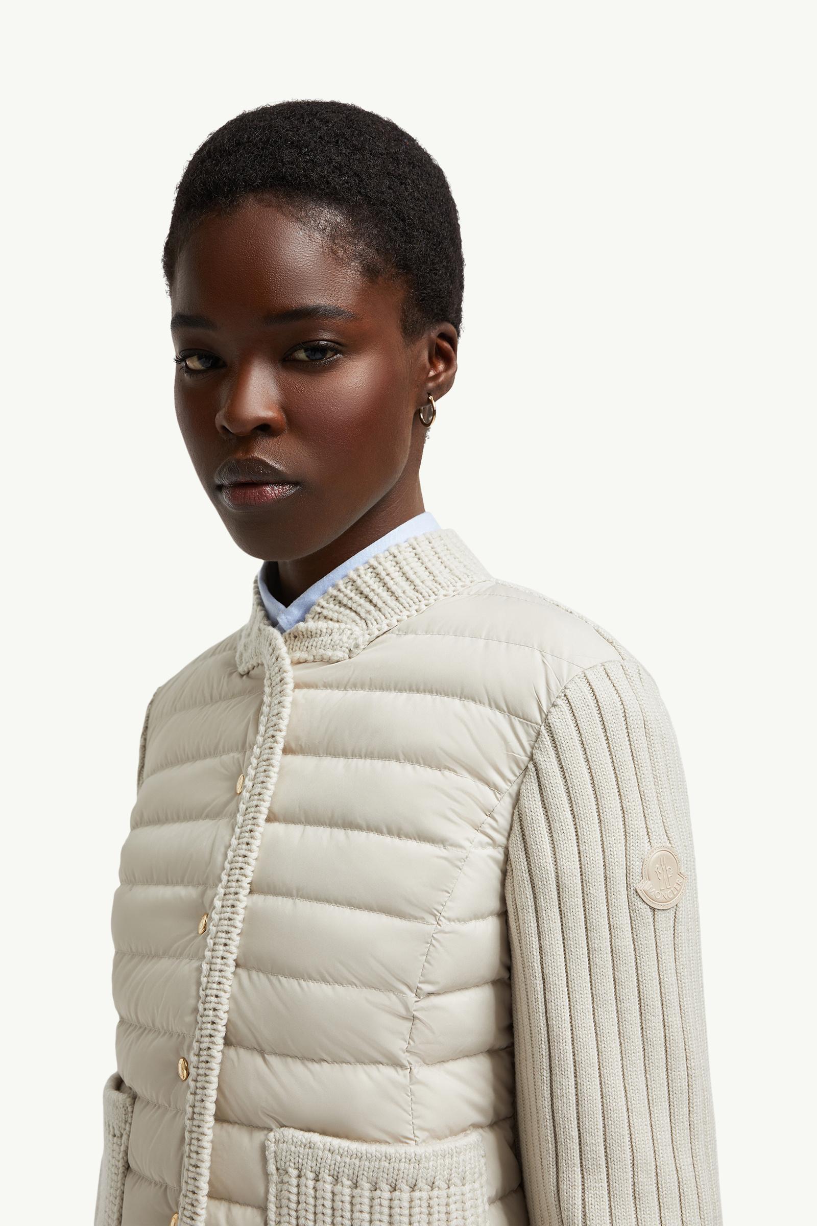 Cardigan imbottito in lana Donna Beige Chiaro Moncler 1