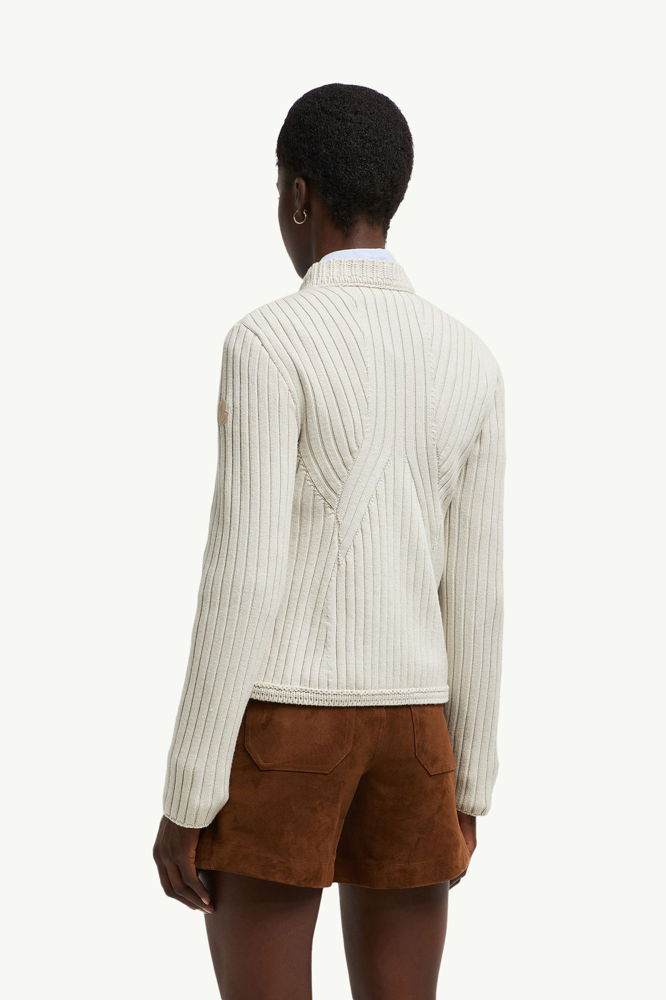 Cárdigan de lana acolchado Mujer Beige Claro Moncler 4