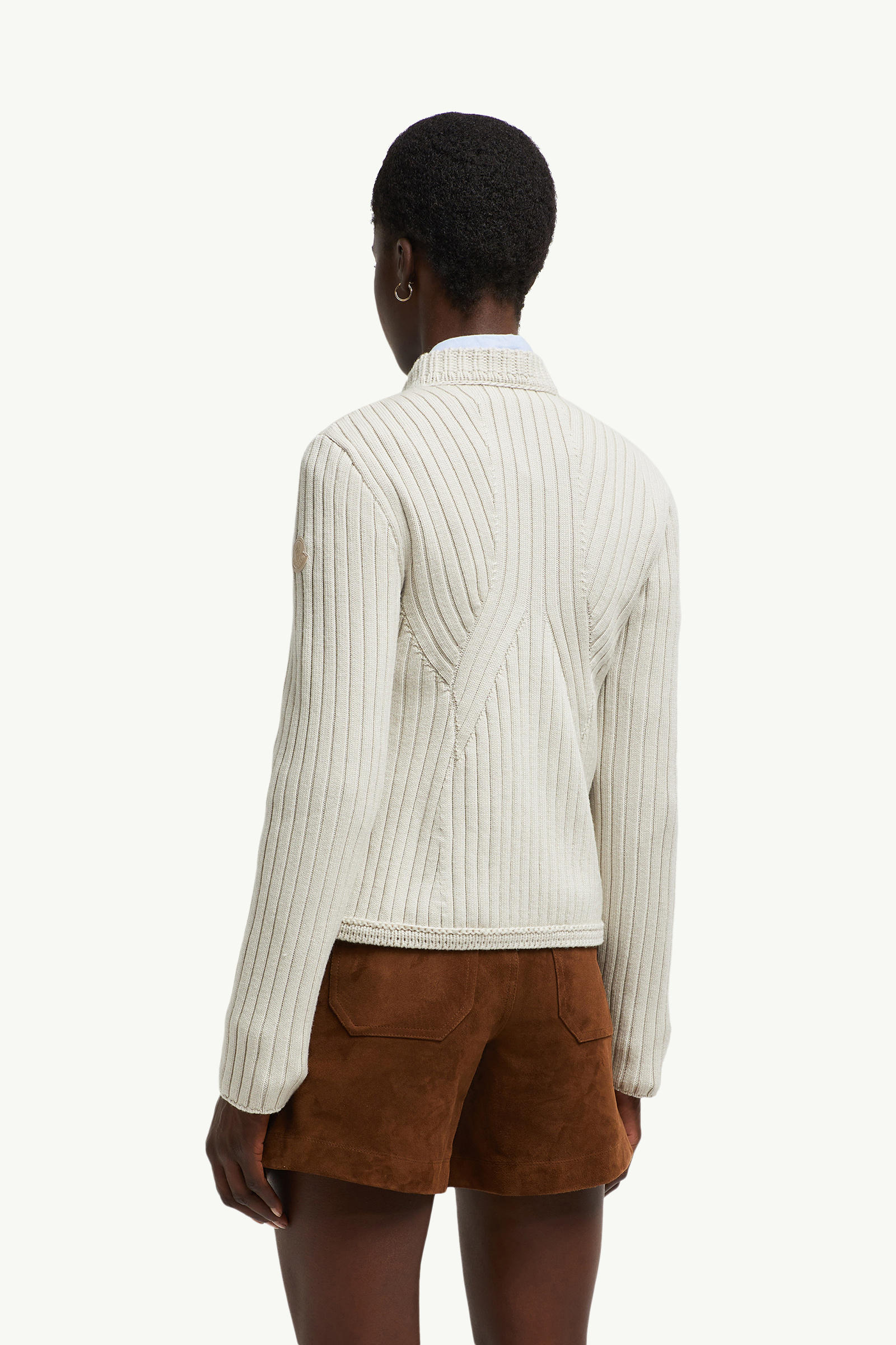 Cardigan imbottito in lana Donna Beige Chiaro Moncler 4