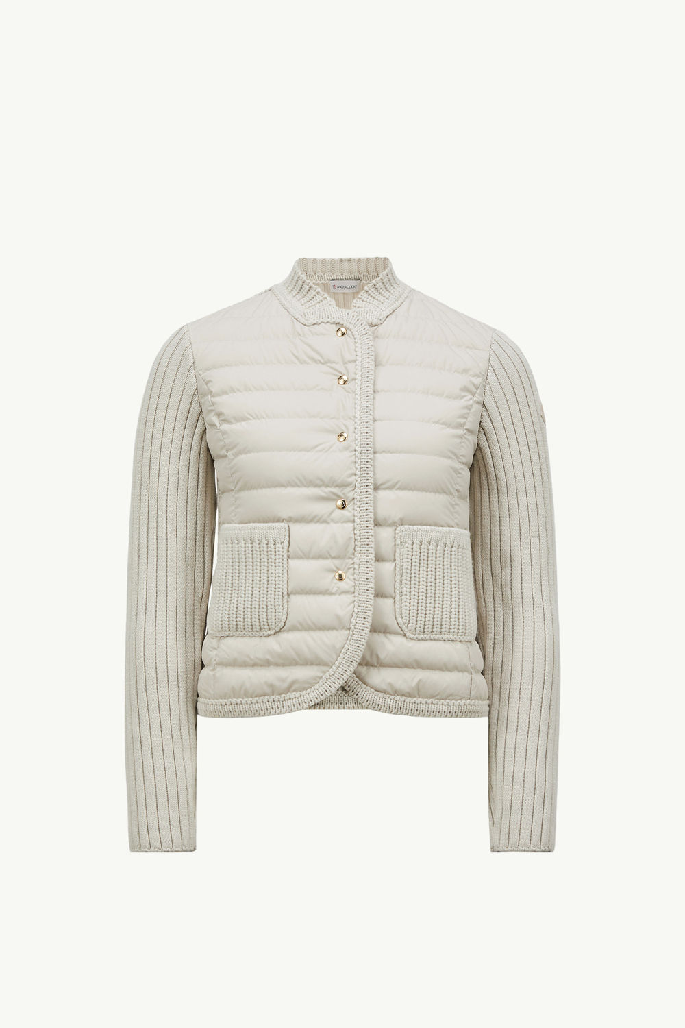 Gepolsterte Strickjacke aus Wolle Damen Hellbeige Moncler 2