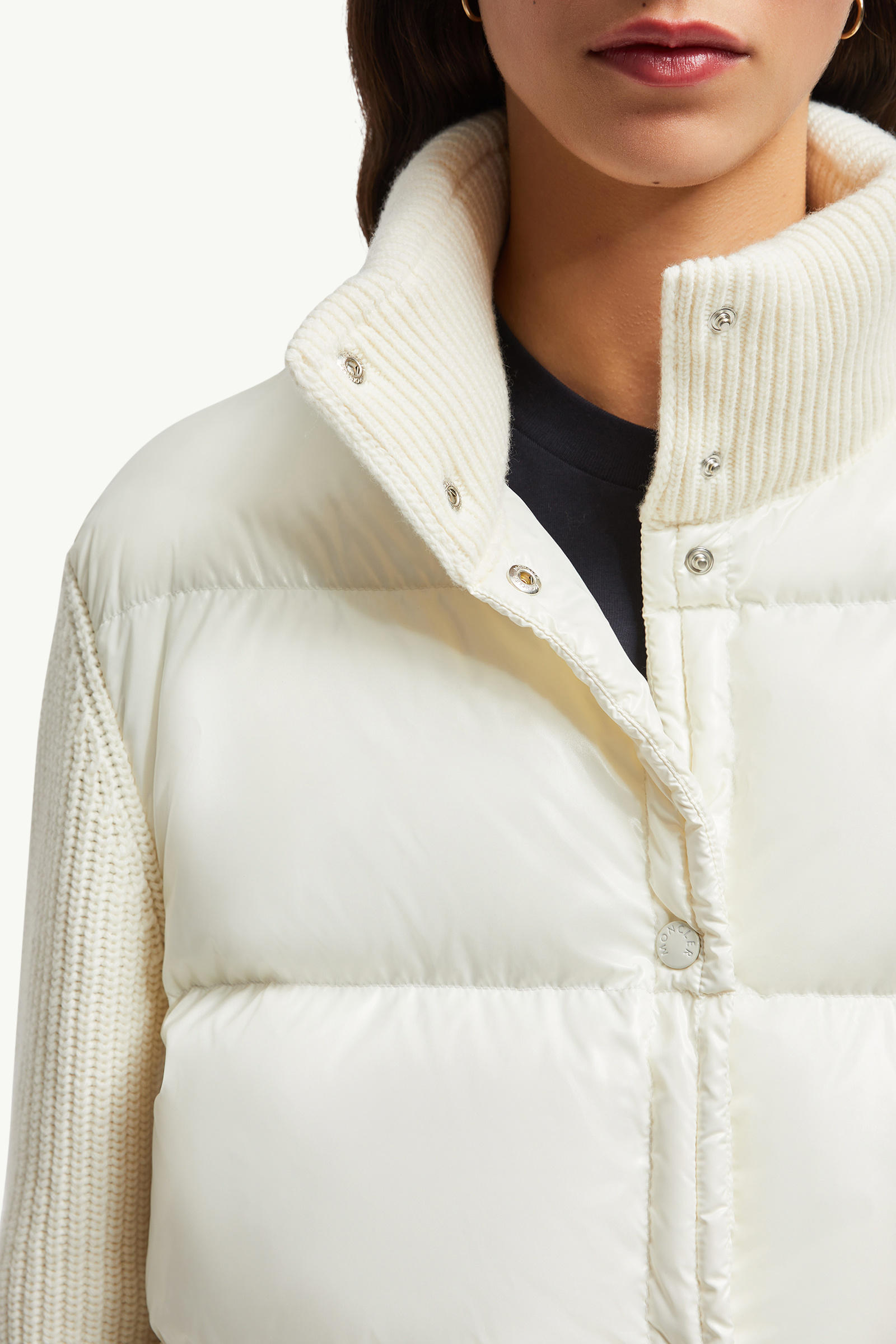 Padded Wool Cardigan Women White Moncler 5