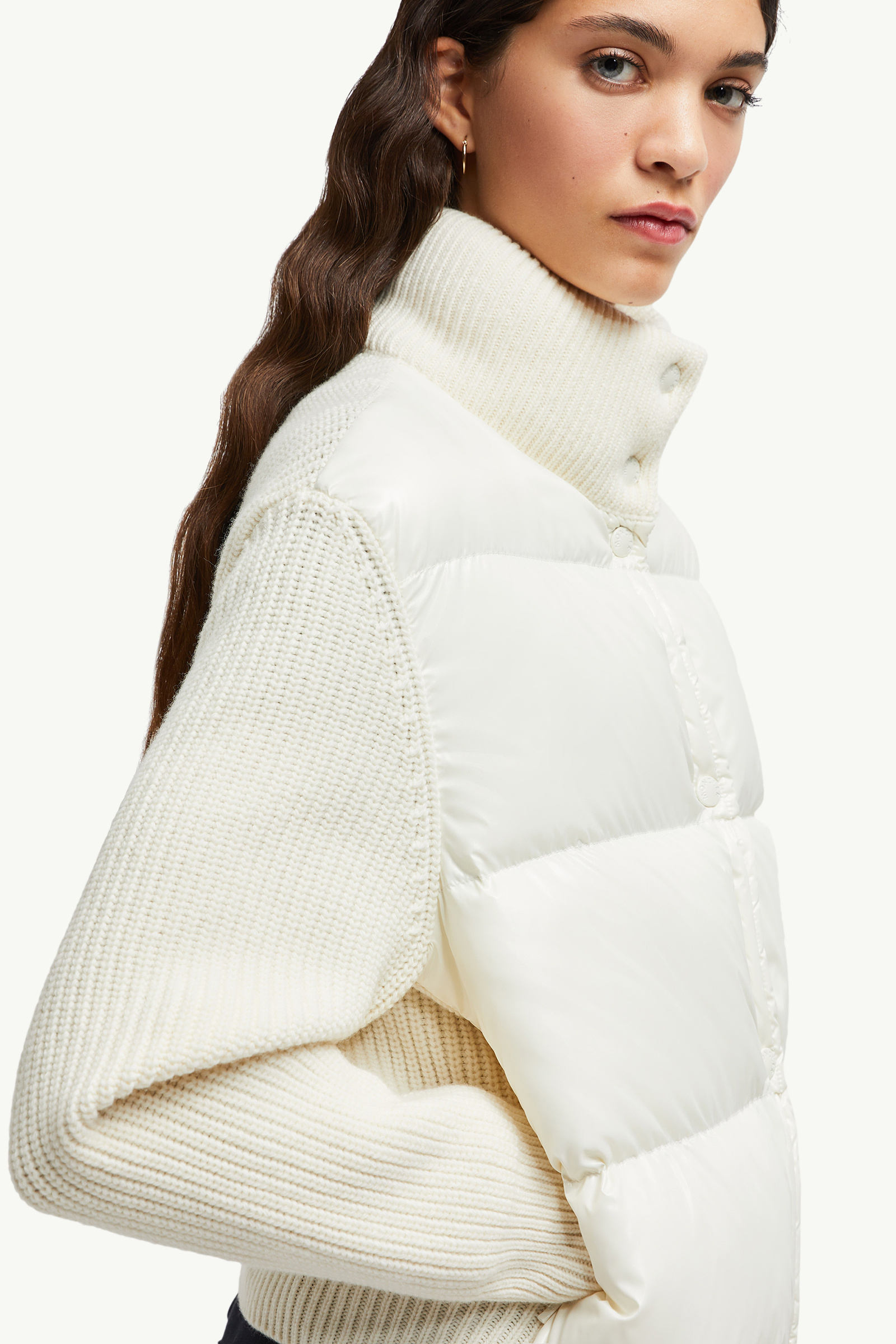 Padded Wool Cardigan Women White Moncler 6