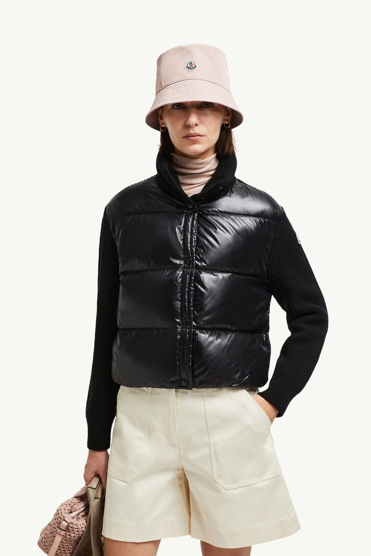 Gepolsterte Strickjacke aus Wolle Damen Schwarz Moncler 0