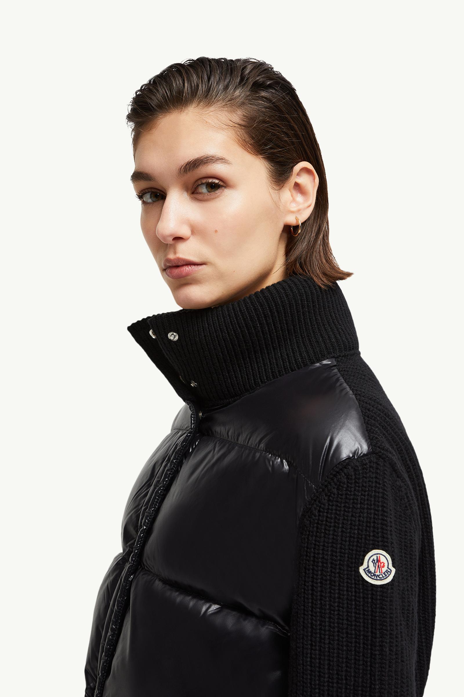 Padded Wool Cardigan Women Black Moncler 1