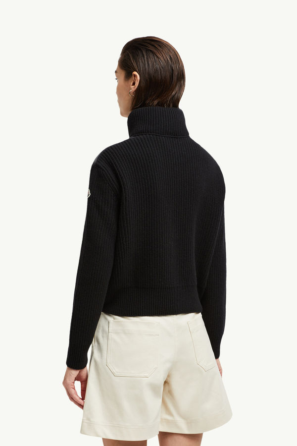 Padded Wool Cardigan Women Black Moncler 4
