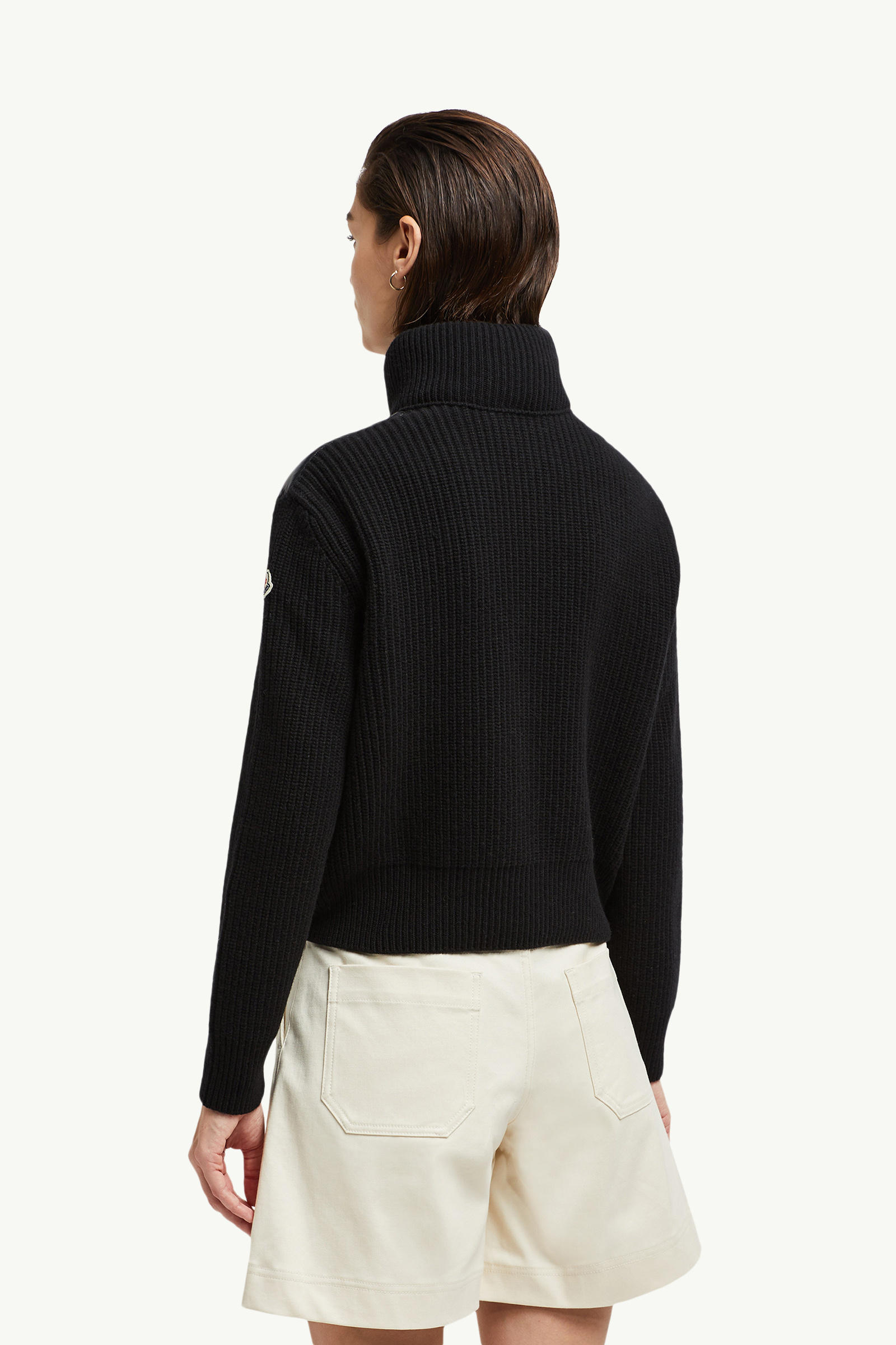 Padded Wool Cardigan Women Black Moncler 4