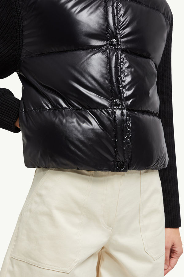 Padded Wool Cardigan Women Black Moncler 5