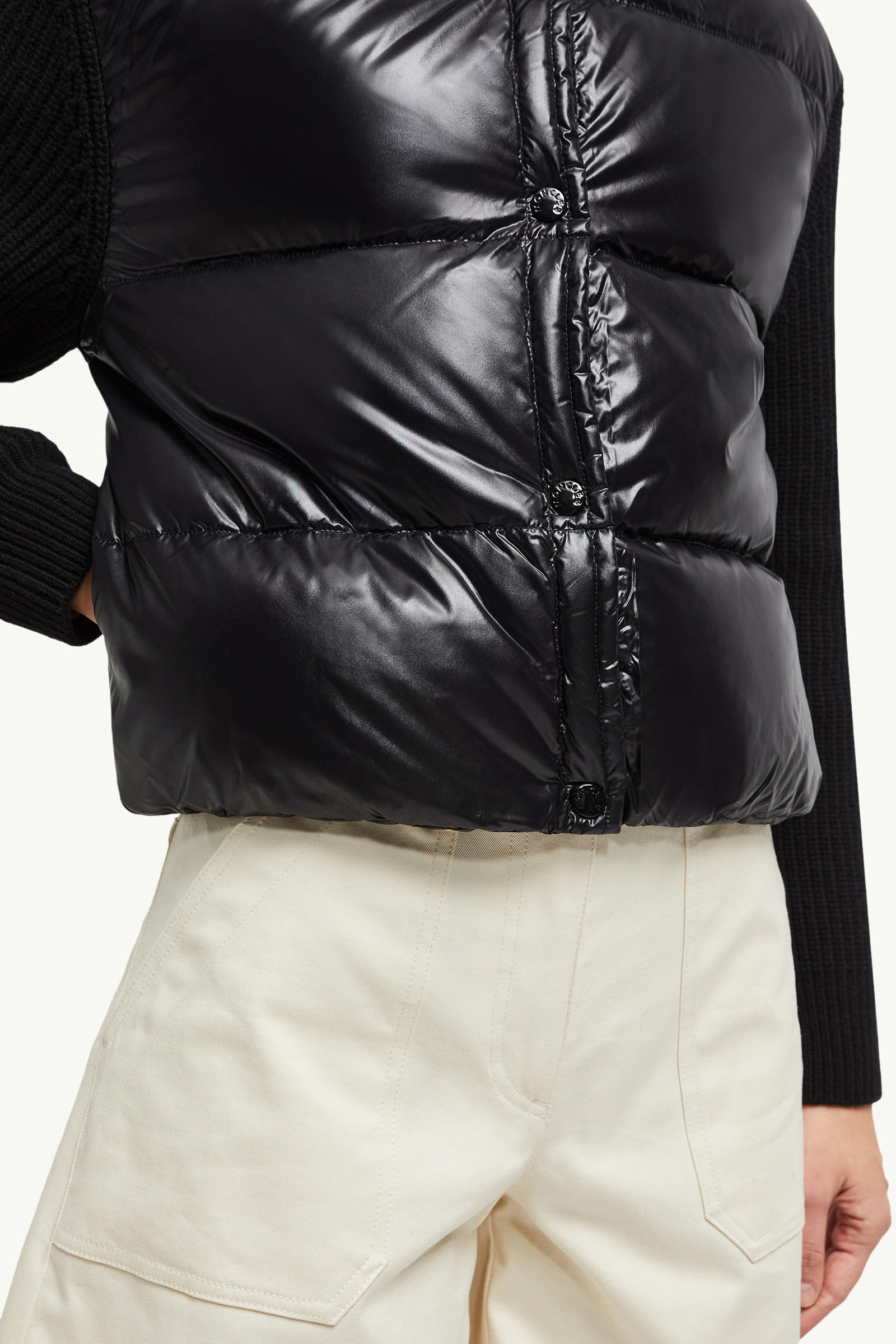 Padded Wool Cardigan Women Black Moncler 5