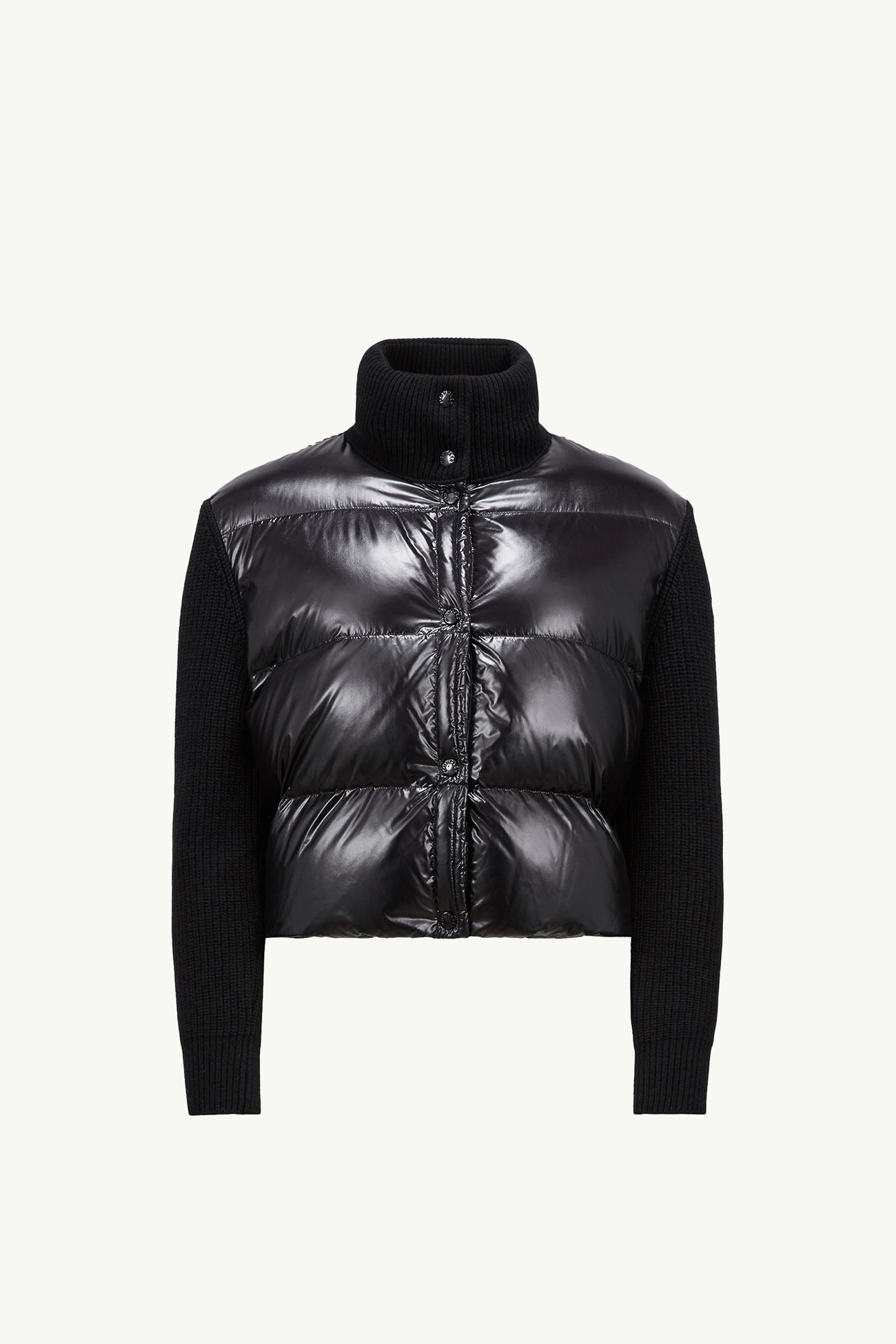 Gepolsterte Strickjacke aus Wolle Damen Schwarz Moncler 2