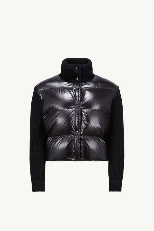 Padded Wool Cardigan Women Black Moncler 2