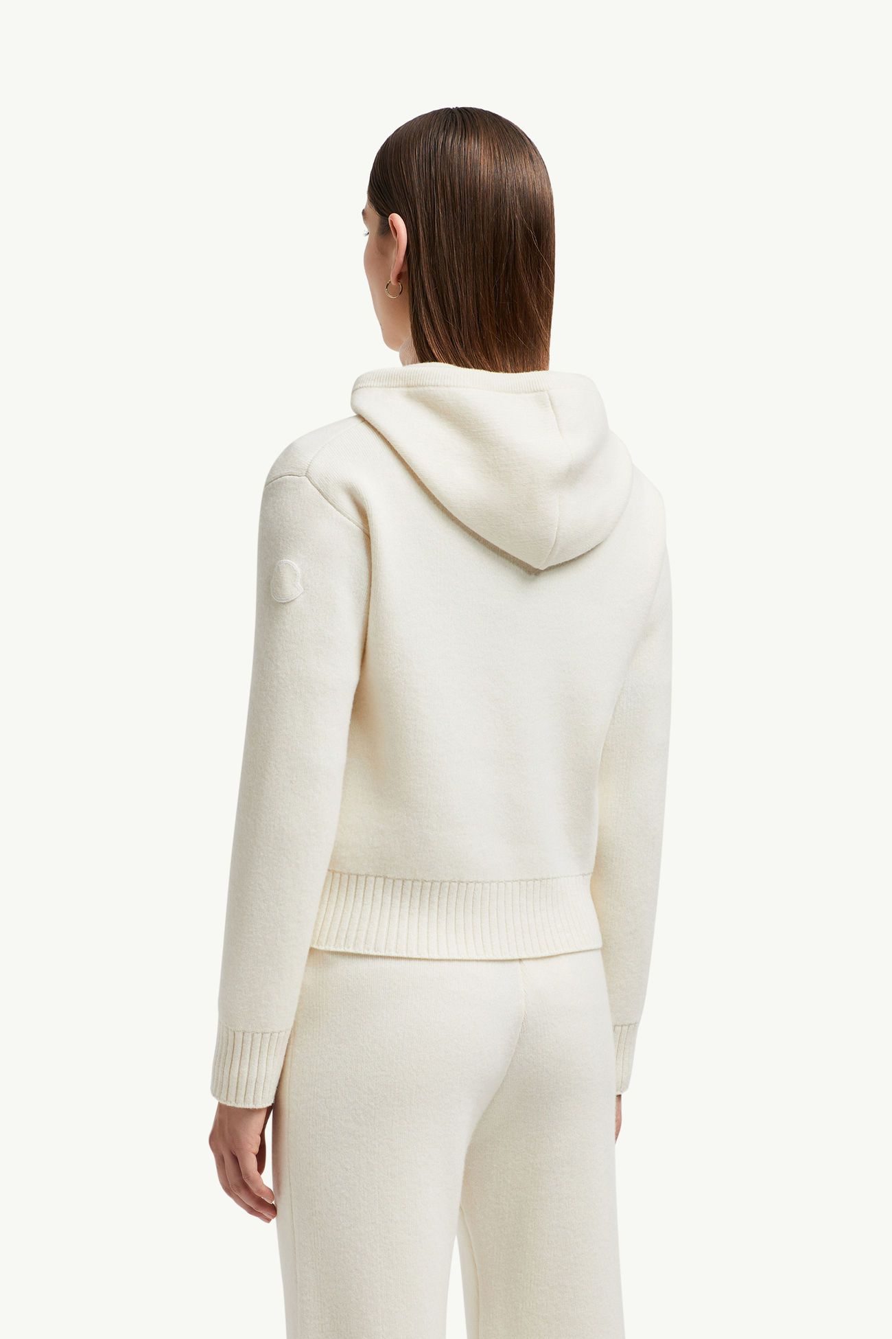 Wool & Cashmere Zip-Up Hoodie Women White Ivory Moncler 4