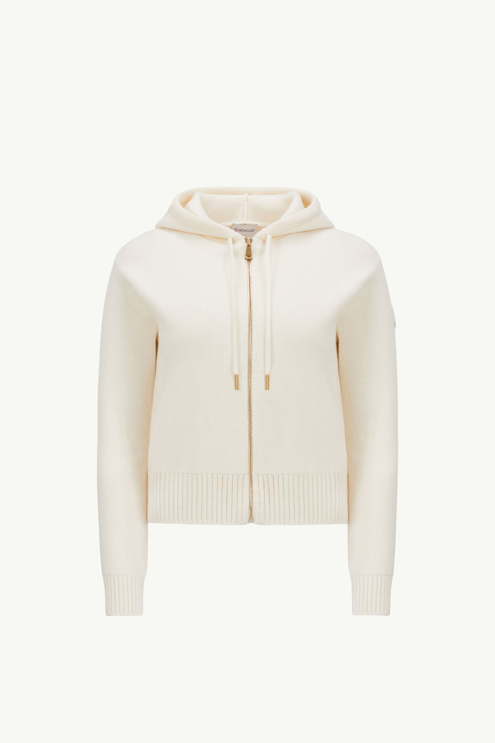 Wool & Cashmere Zip-Up Hoodie Women White Ivory Moncler 2