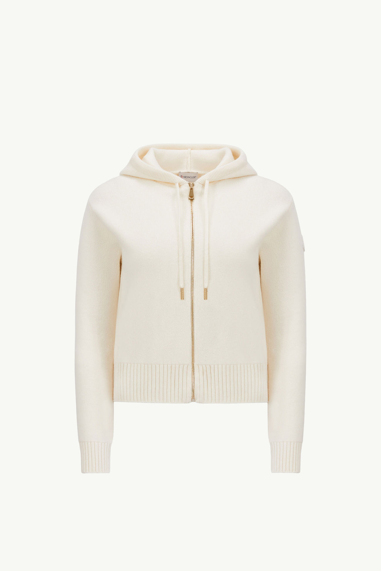 Wool & Cashmere Zip-Up Hoodie Women White Ivory Moncler 2