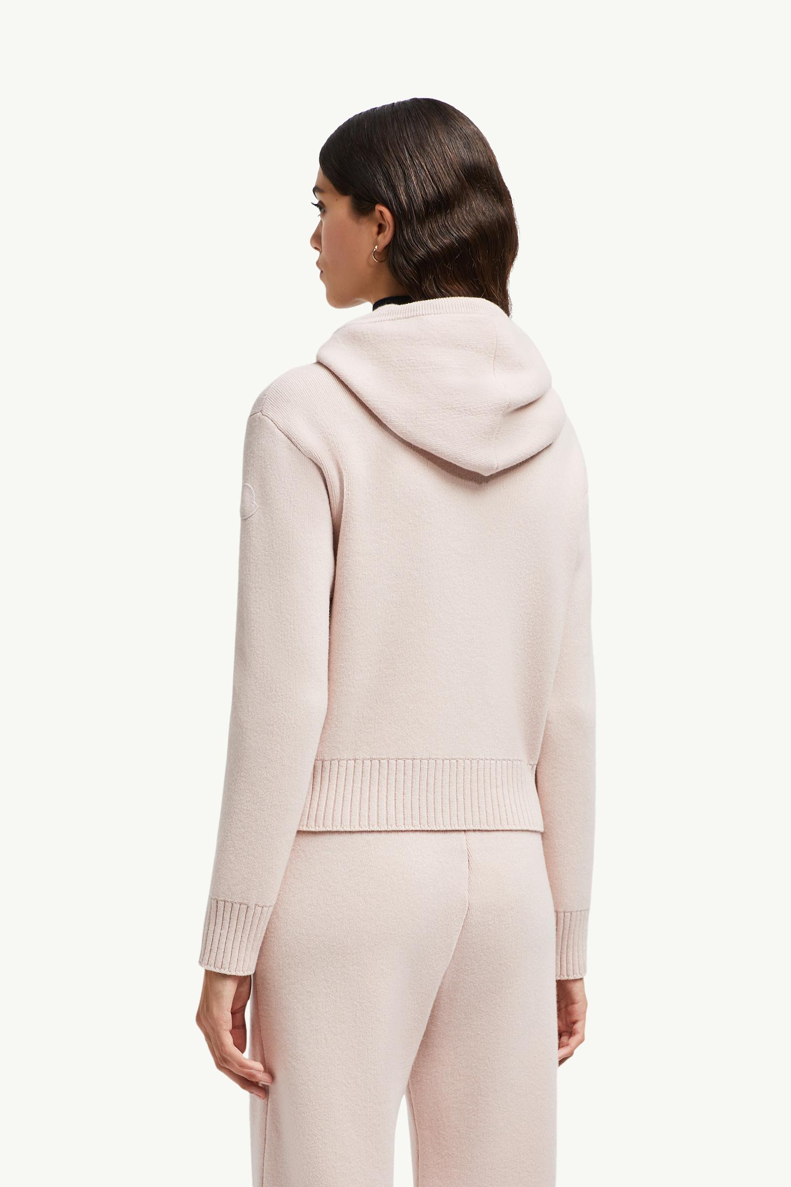 Light Pink Wool & Cashmere Zip-Up Hoodie - Sweaters