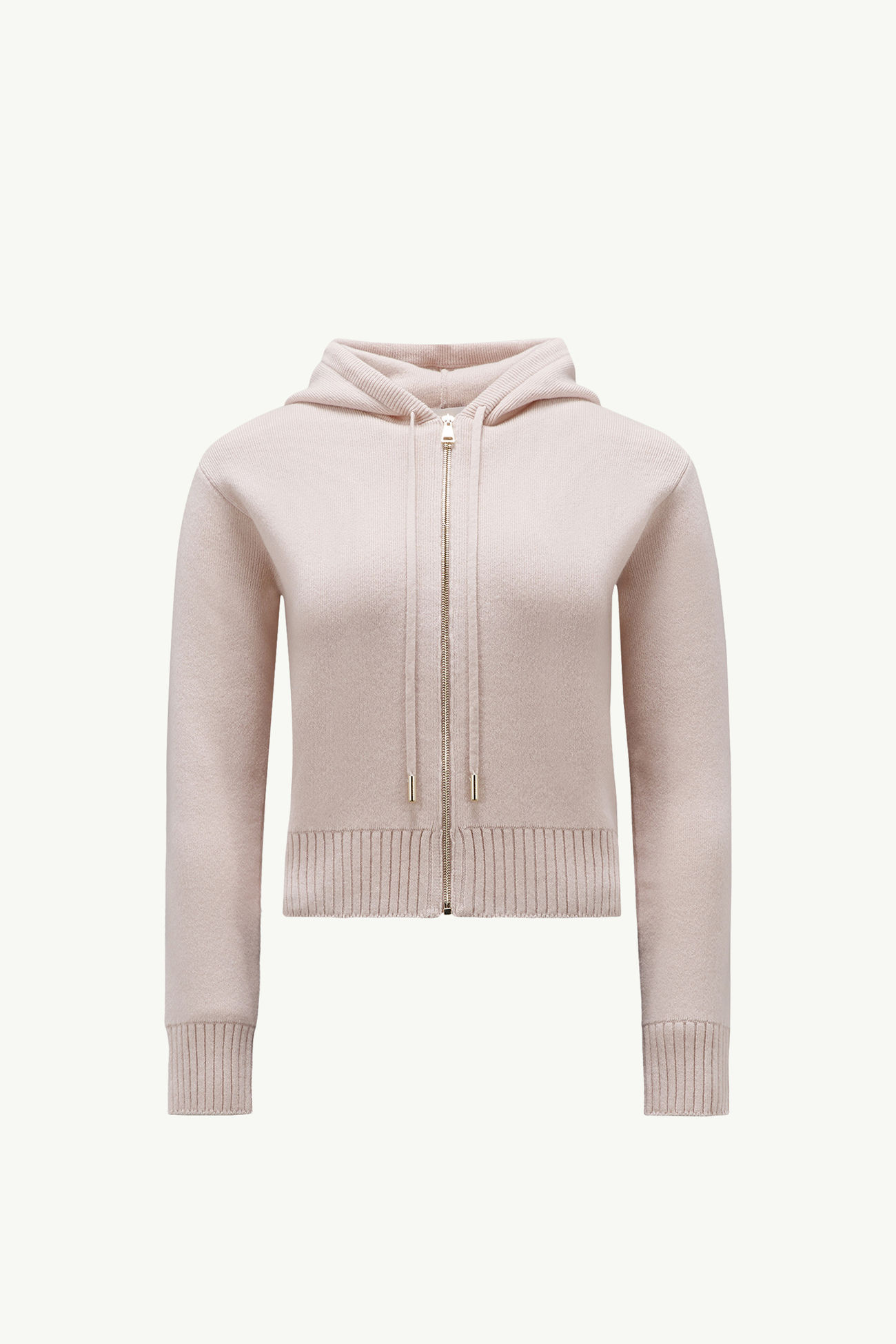 Wool & Cashmere Zip-Up Hoodie Women Light Pink Moncler 2